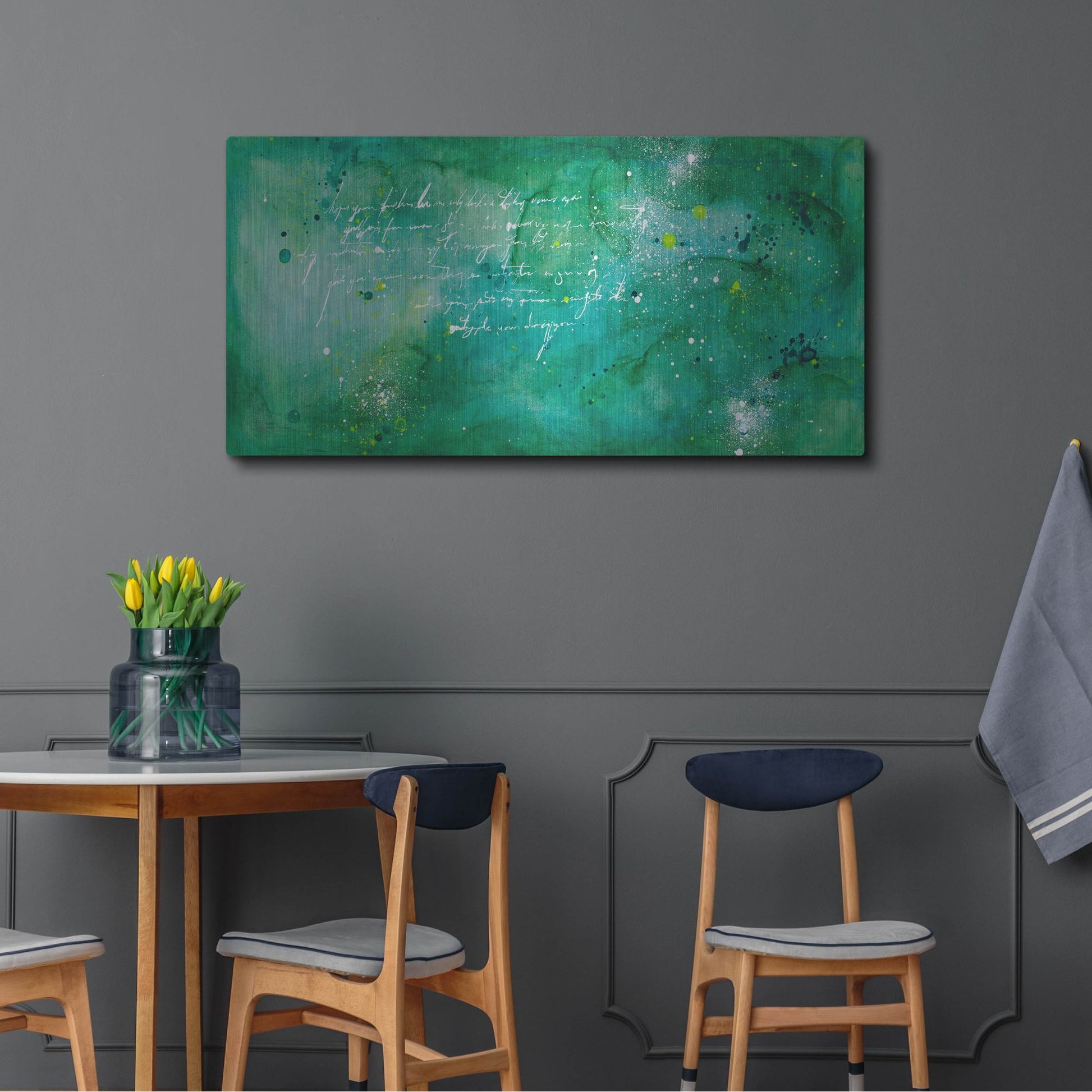 Luxe Metal Art 'April Nights' by Hanna Bruer, Metal Wall Art,48x24