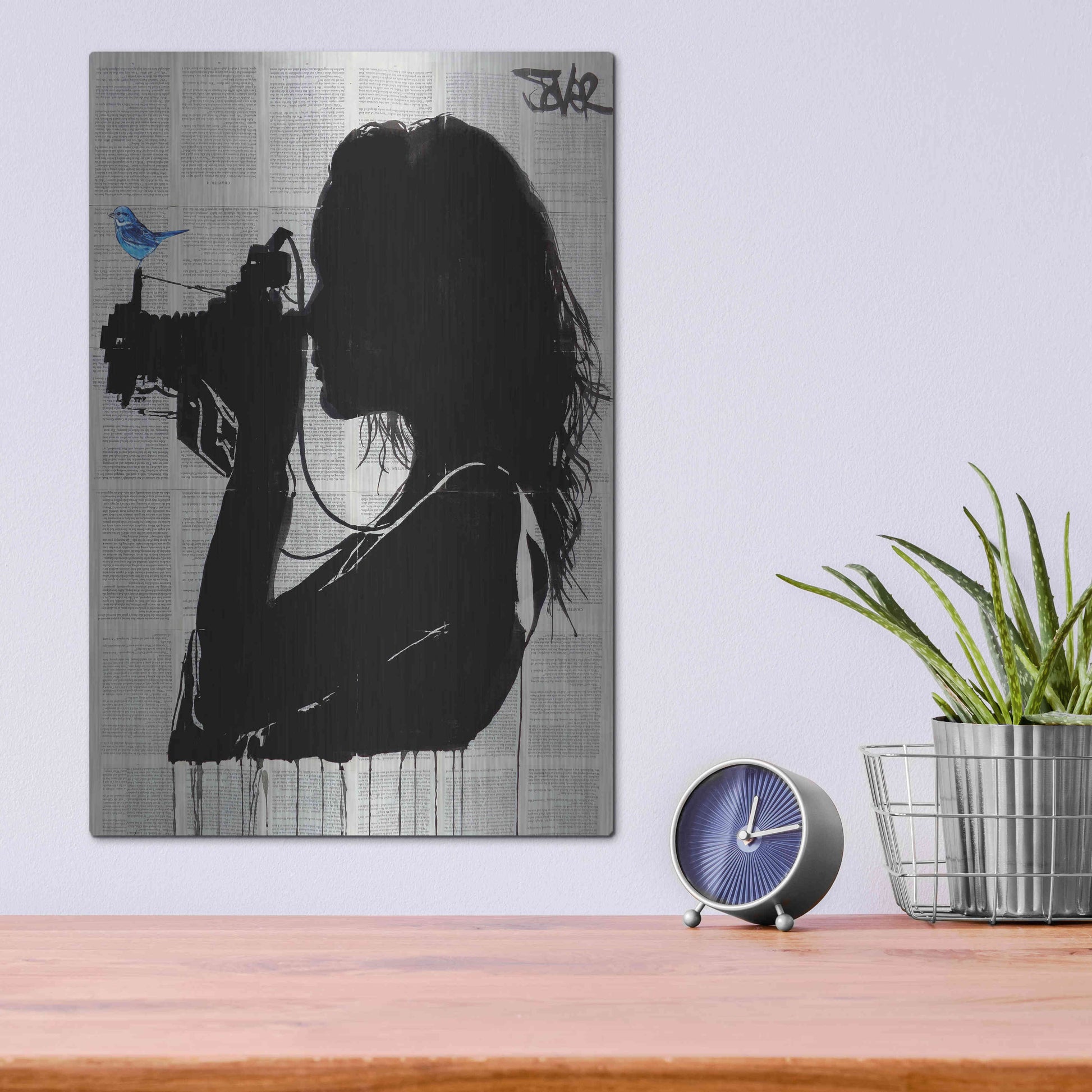 Luxe Metal Art 'The Vintage Shooter' by Loui Jover, Metal Wall Art,12x16