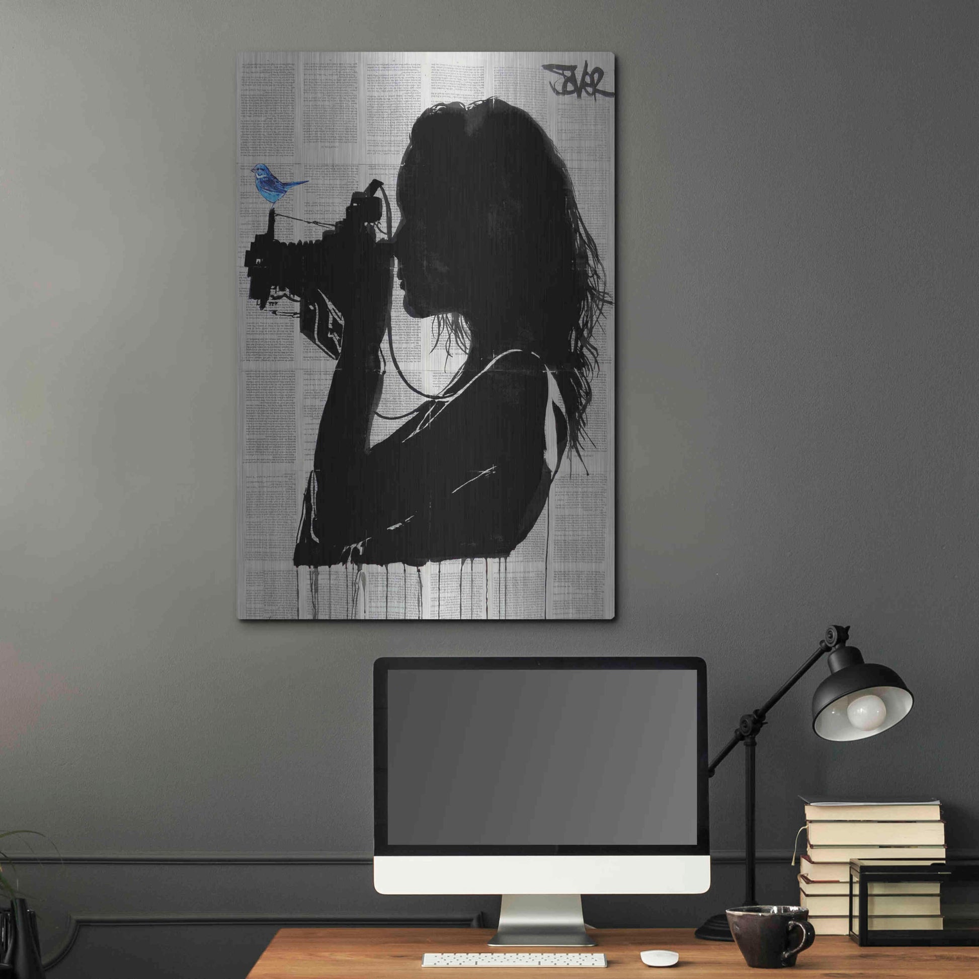 Luxe Metal Art 'The Vintage Shooter' by Loui Jover, Metal Wall Art,24x36