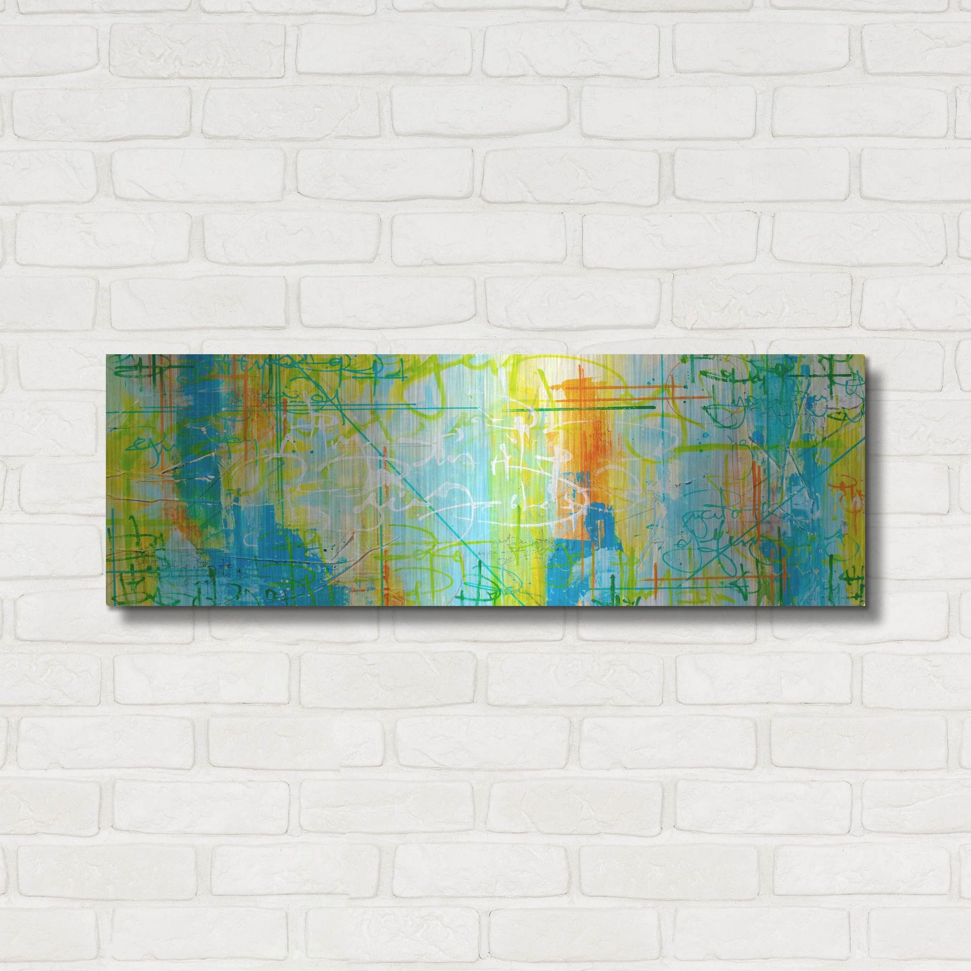 Luxe Metal Art 'Border Form' by Hanna Bruer, Metal Wall Art,36x12