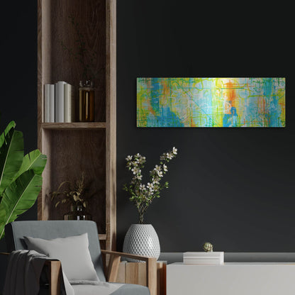 Luxe Metal Art 'Border Form' by Hanna Bruer, Metal Wall Art,36x12