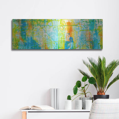 Luxe Metal Art 'Border Form' by Hanna Bruer, Metal Wall Art,36x12