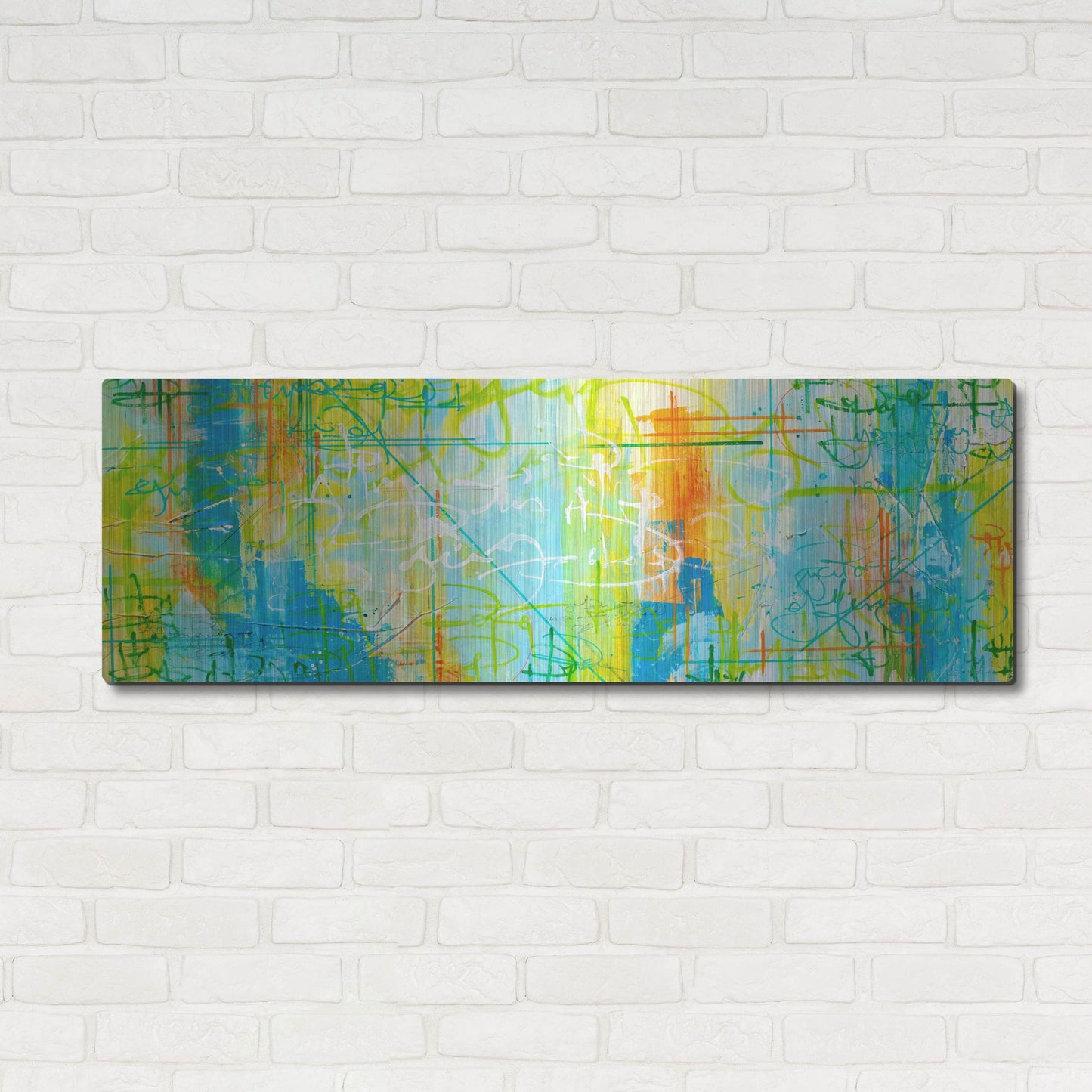 Luxe Metal Art 'Border Form' by Hanna Bruer, Metal Wall Art,48x16