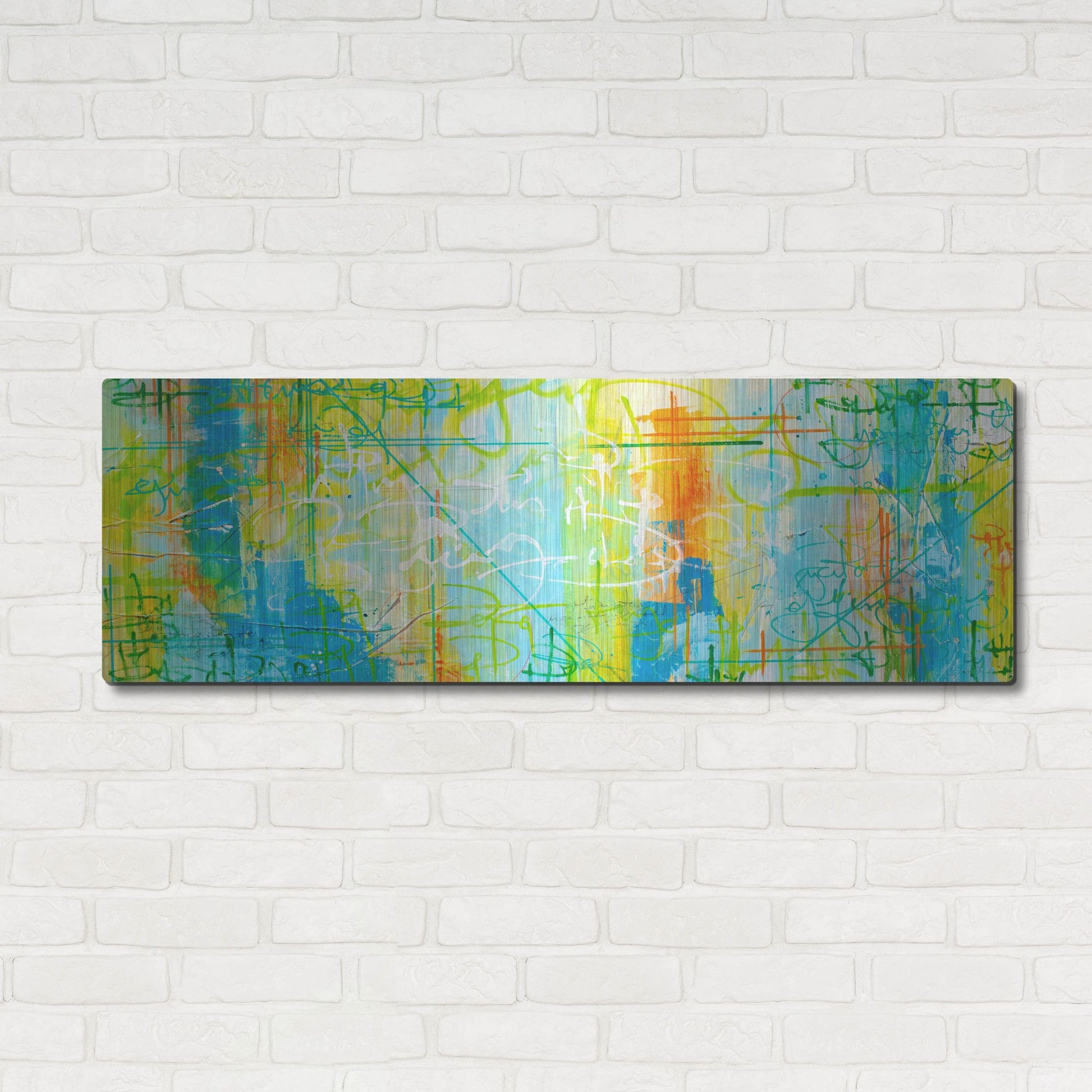 Luxe Metal Art 'Border Form' by Hanna Bruer, Metal Wall Art,48x16