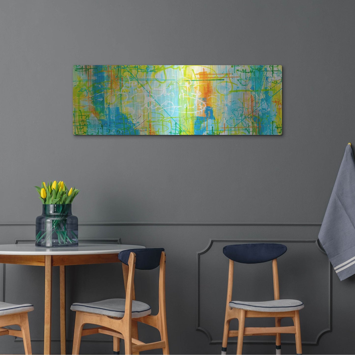 Luxe Metal Art 'Border Form' by Hanna Bruer, Metal Wall Art,48x16