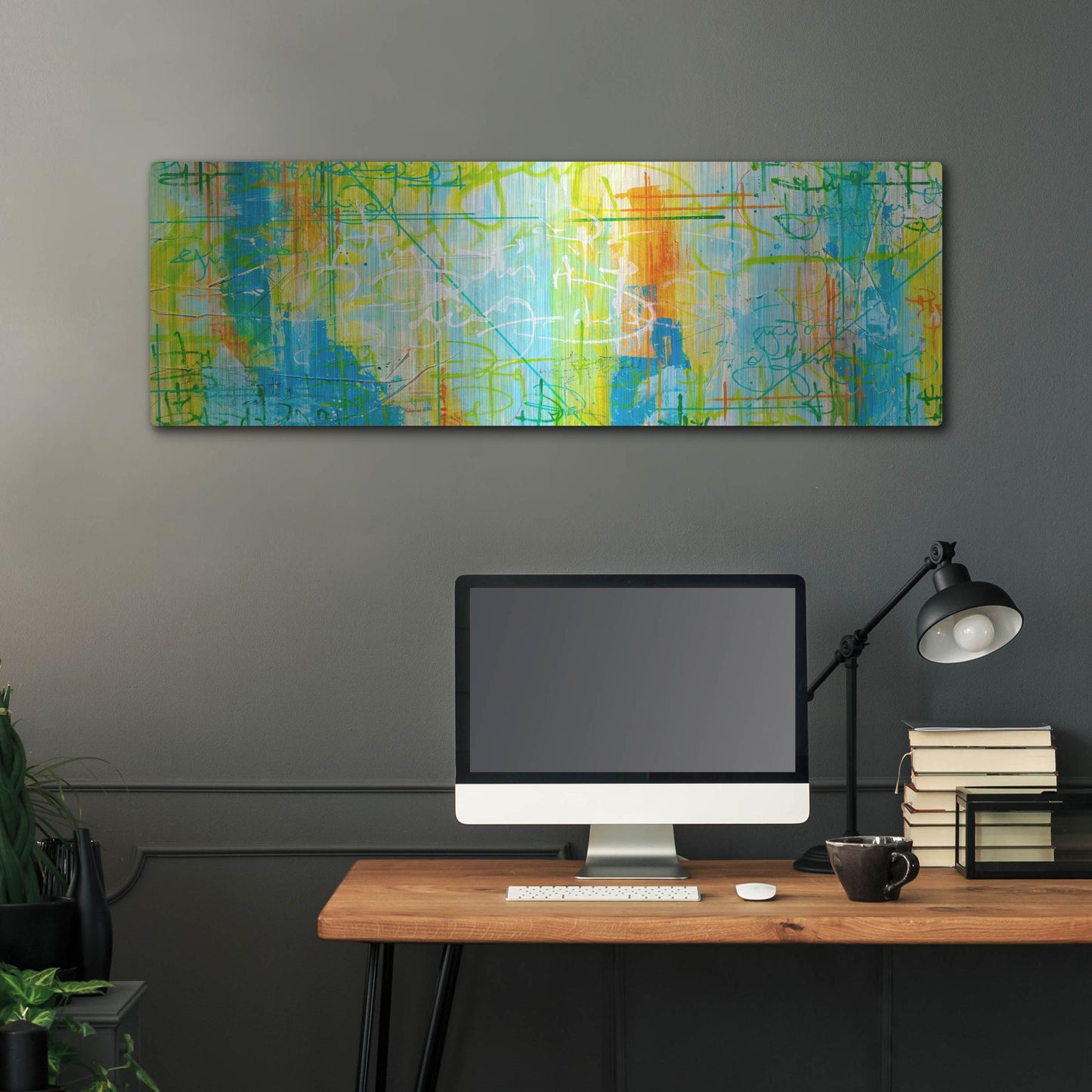 Luxe Metal Art 'Border Form' by Hanna Bruer, Metal Wall Art,48x16