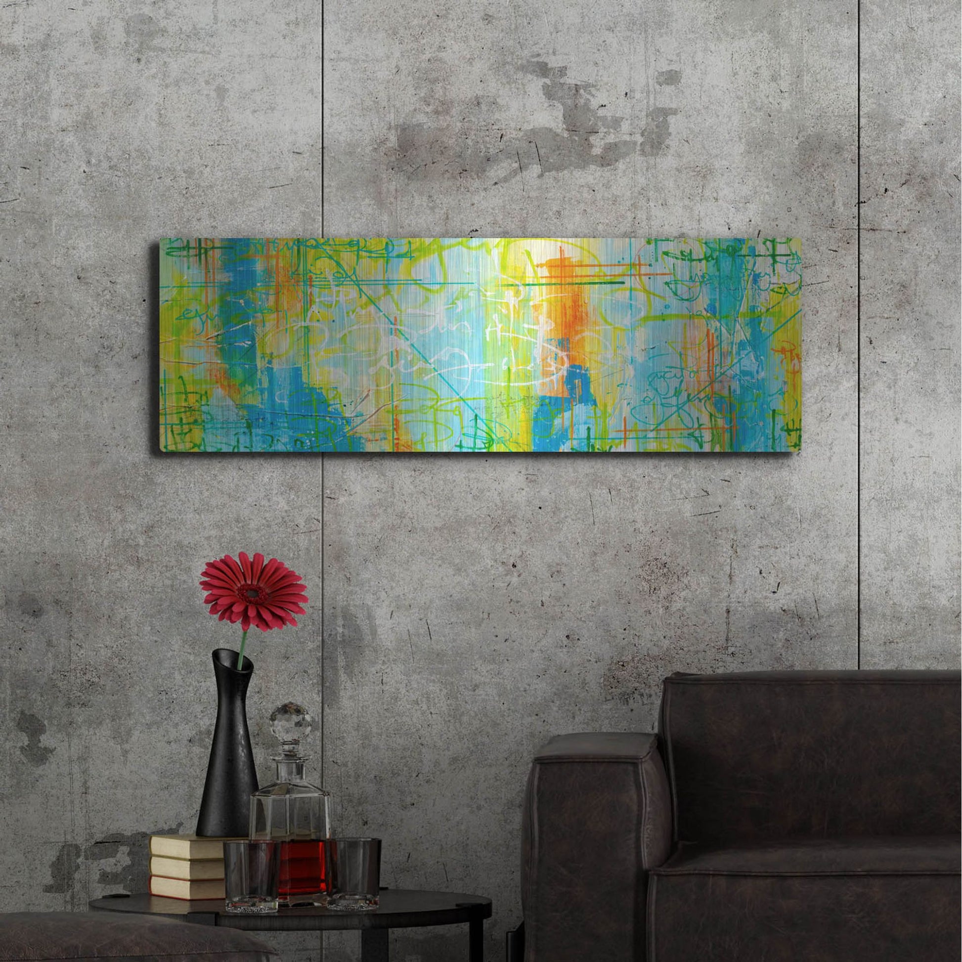 Luxe Metal Art 'Border Form' by Hanna Bruer, Metal Wall Art,48x16