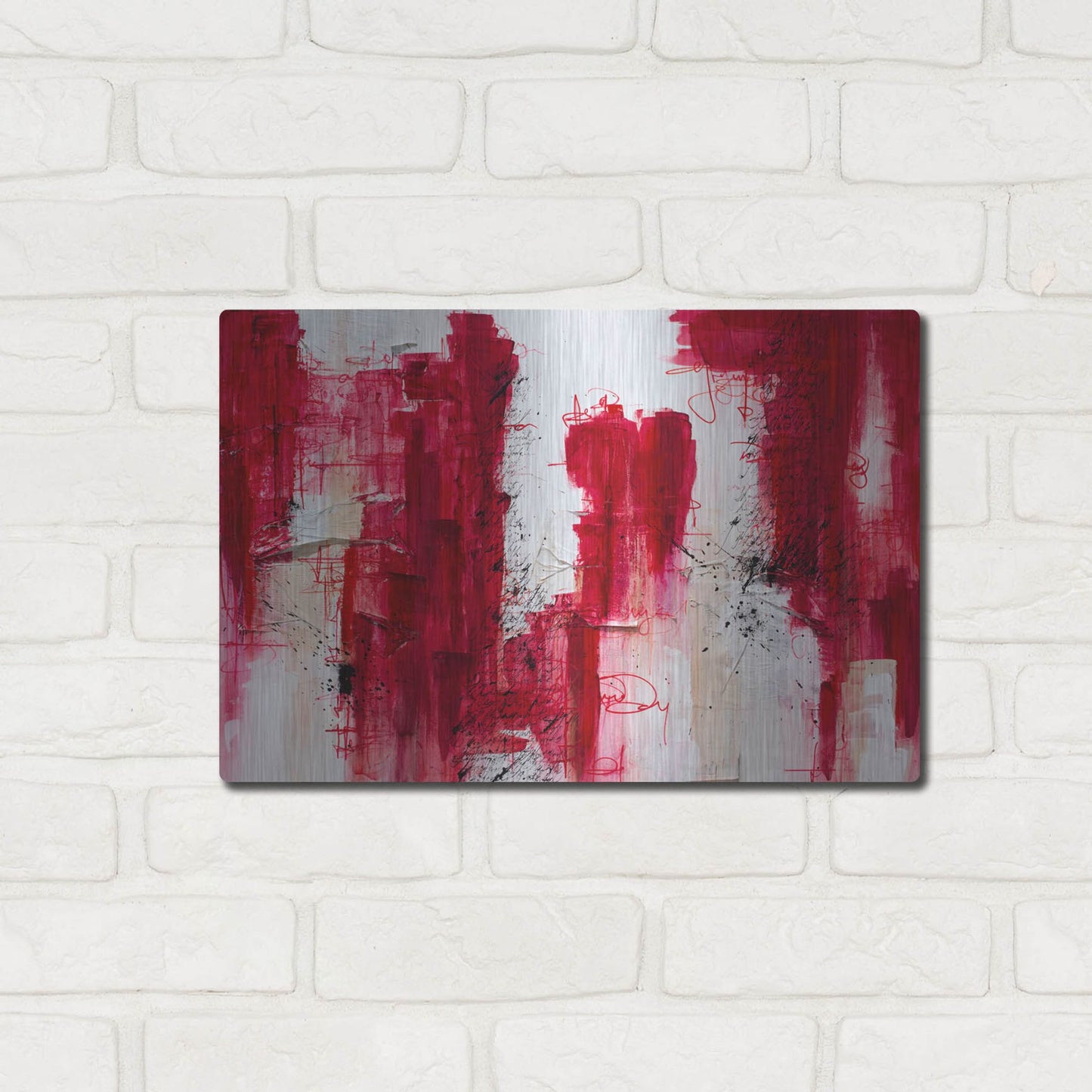 Luxe Metal Art 'Fifteen' by Hanna Bruer, Metal Wall Art,16x12