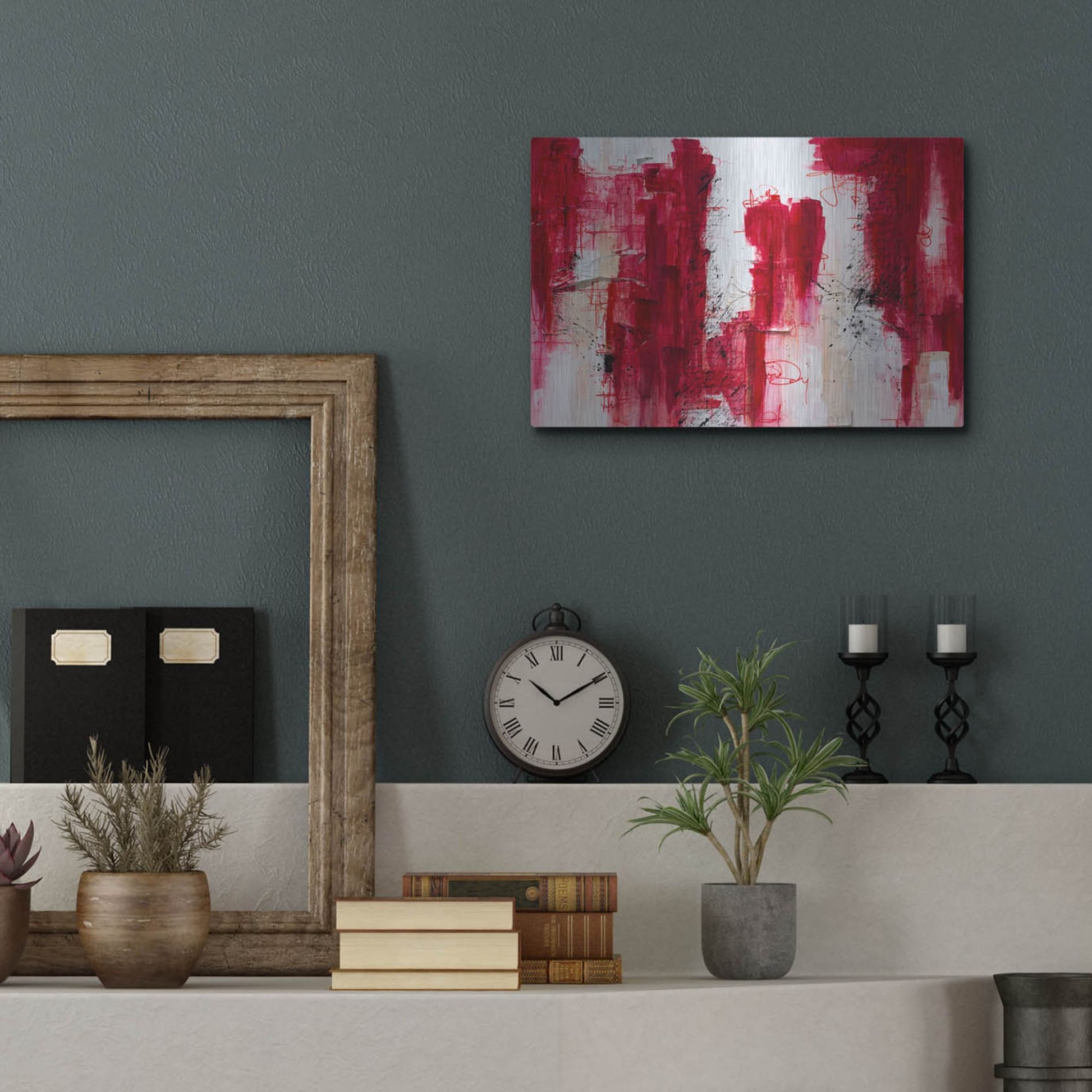 Luxe Metal Art 'Fifteen' by Hanna Bruer, Metal Wall Art,16x12