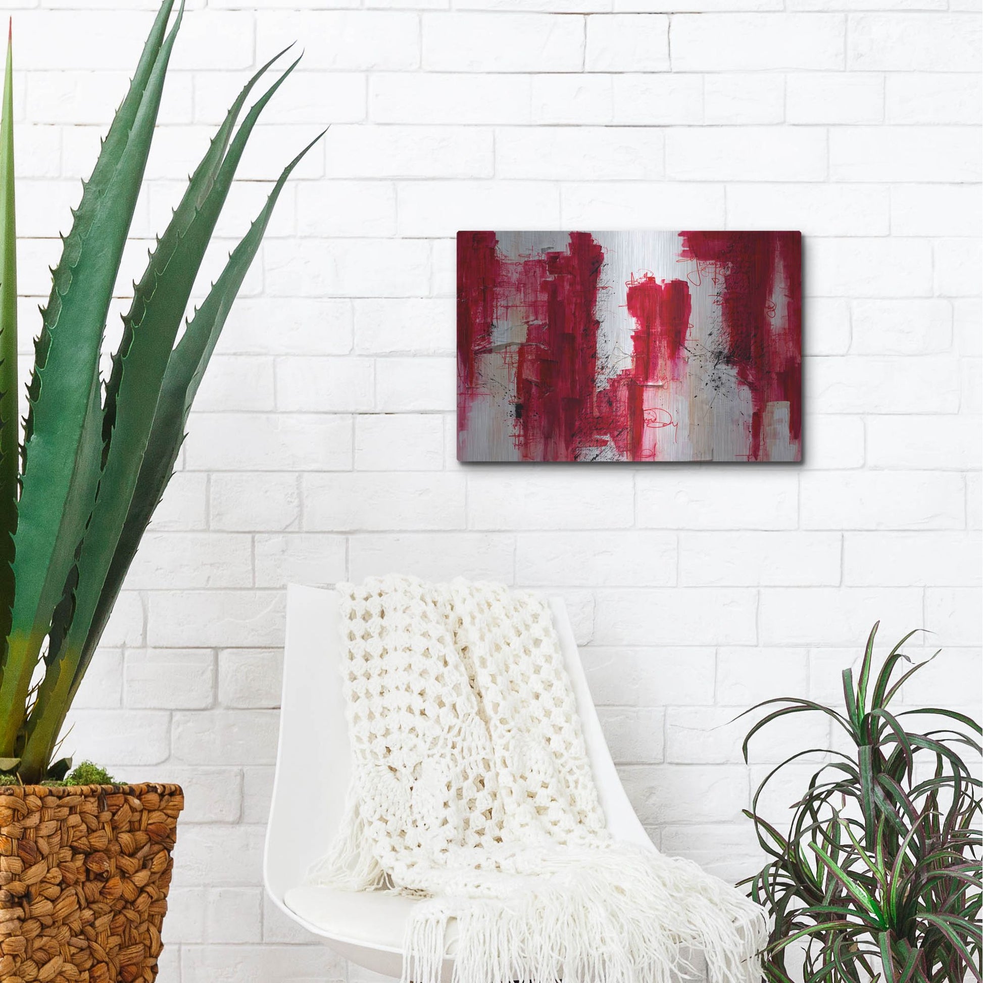 Luxe Metal Art 'Fifteen' by Hanna Bruer, Metal Wall Art,16x12