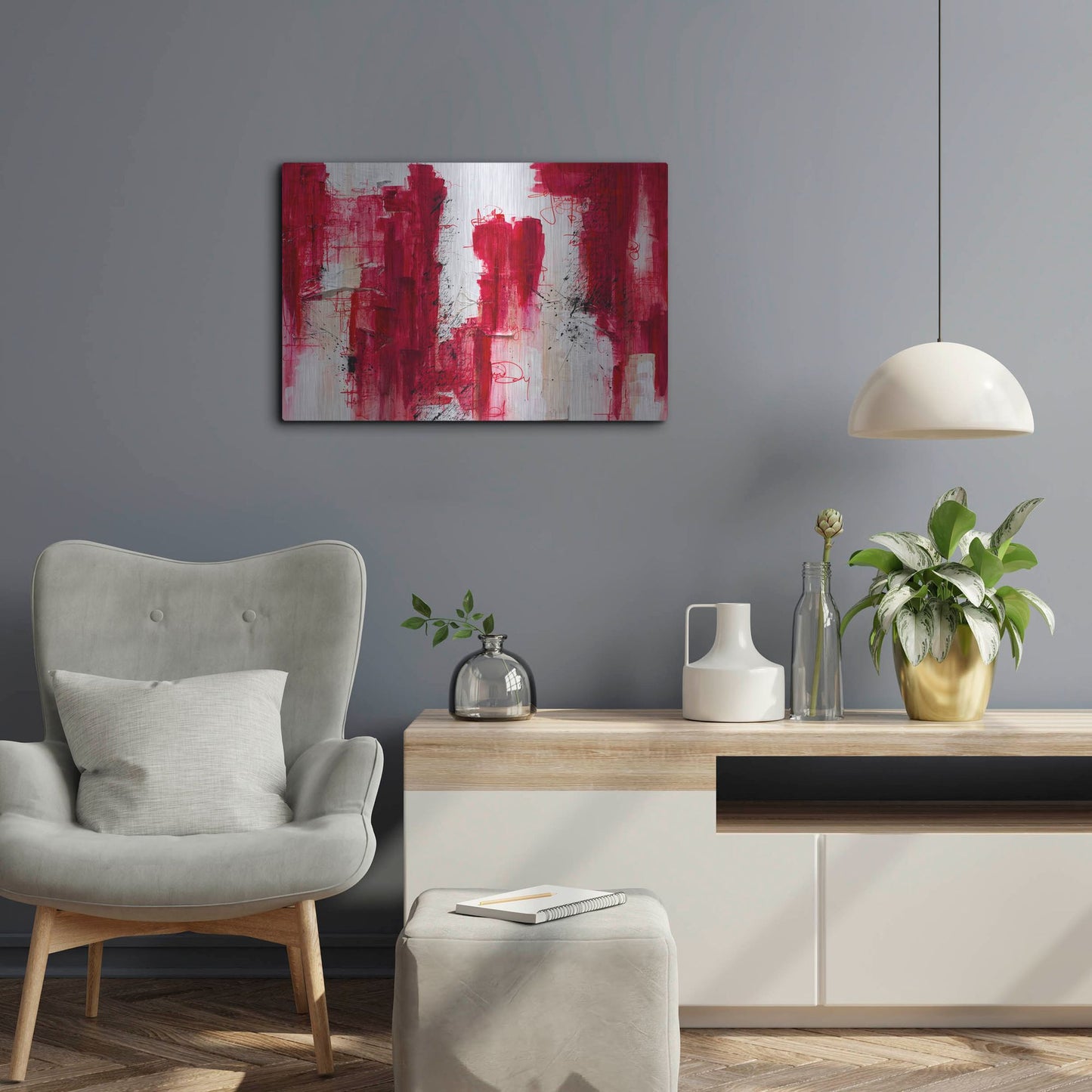 Luxe Metal Art 'Fifteen' by Hanna Bruer, Metal Wall Art,24x16