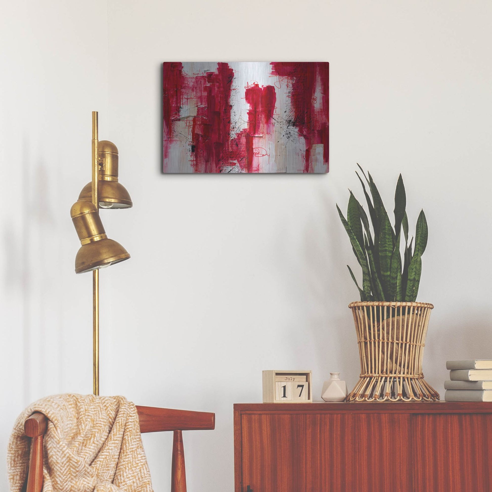 Luxe Metal Art 'Fifteen' by Hanna Bruer, Metal Wall Art,24x16