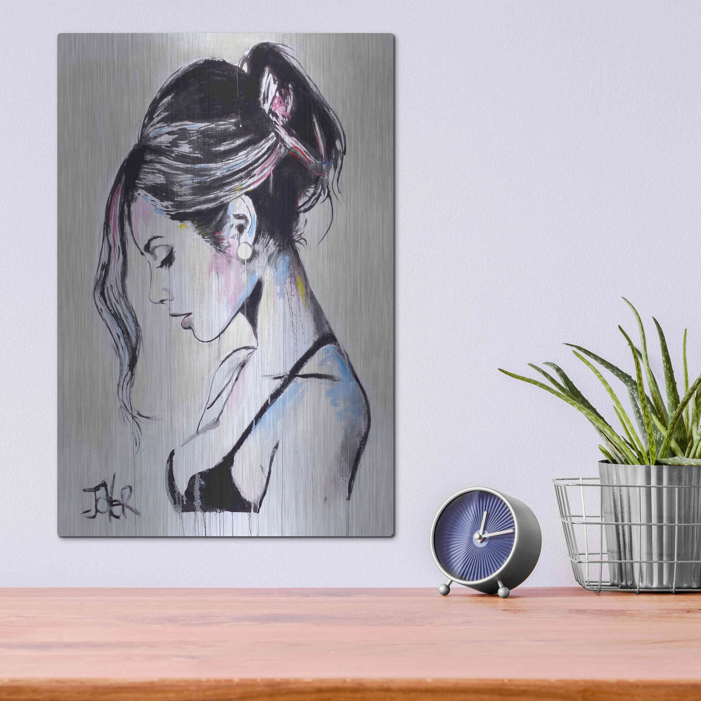 Luxe Metal Art 'Time Being' by Loui Jover, Metal Wall Art,12x16