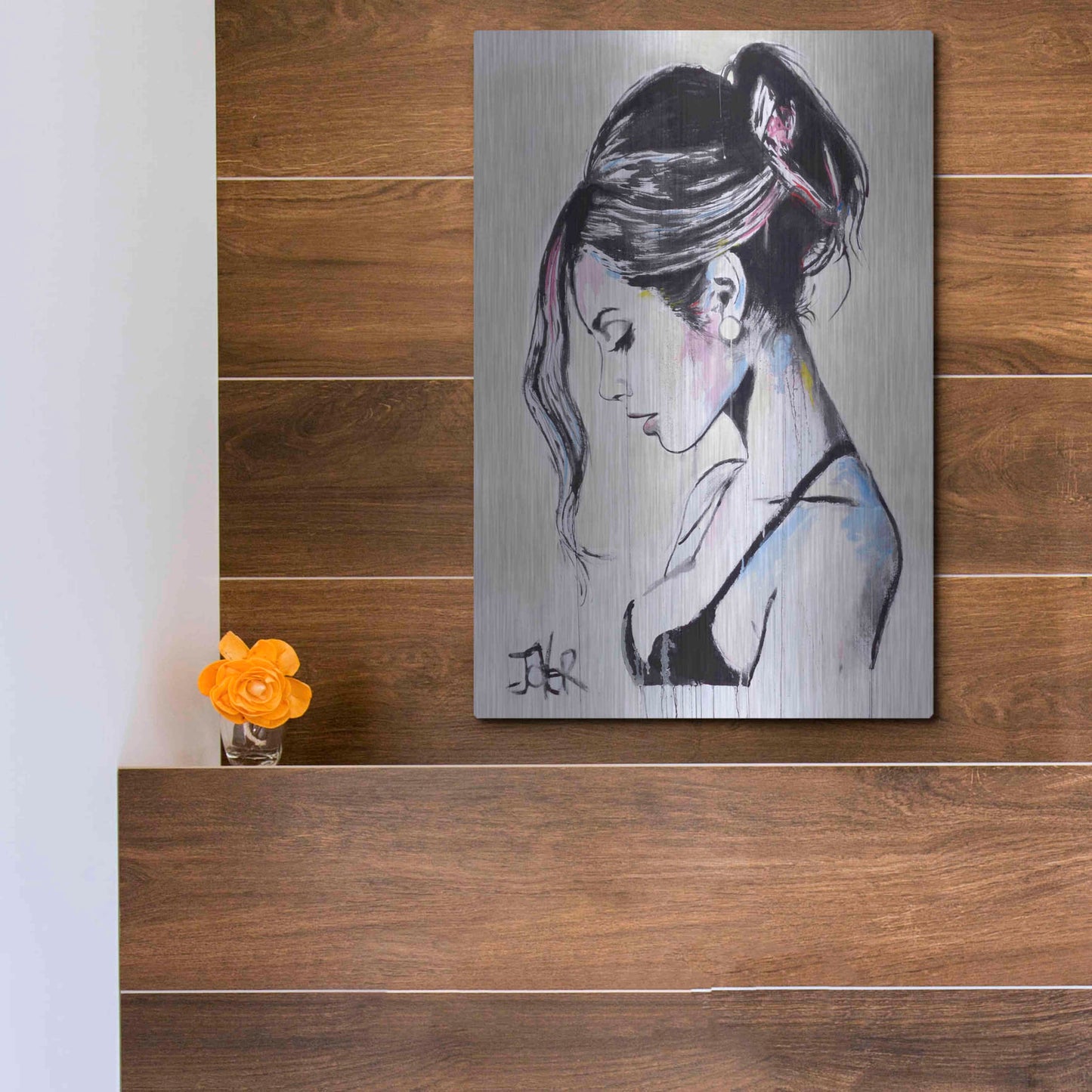 Luxe Metal Art 'Time Being' by Loui Jover, Metal Wall Art,12x16