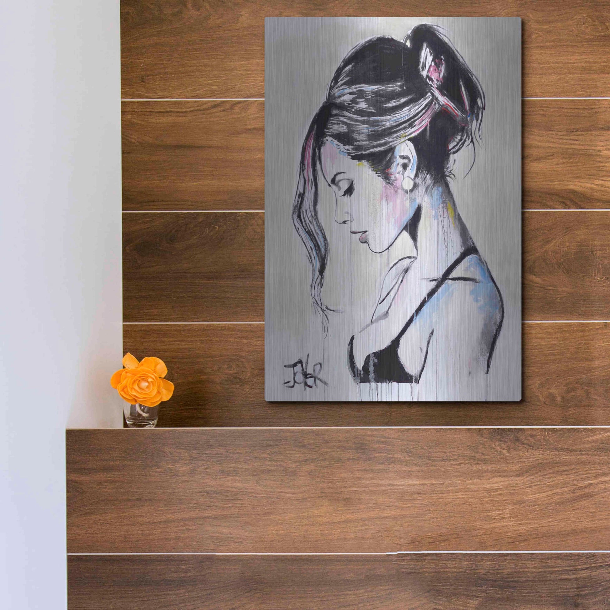 Luxe Metal Art 'Time Being' by Loui Jover, Metal Wall Art,12x16