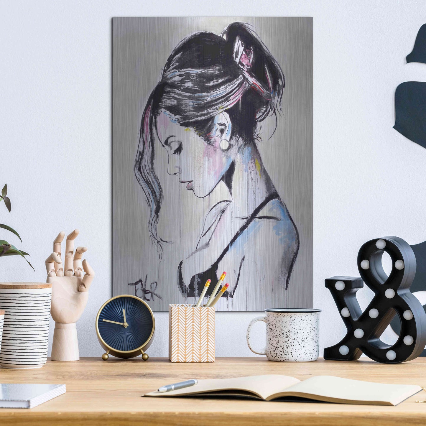 Luxe Metal Art 'Time Being' by Loui Jover, Metal Wall Art,12x16