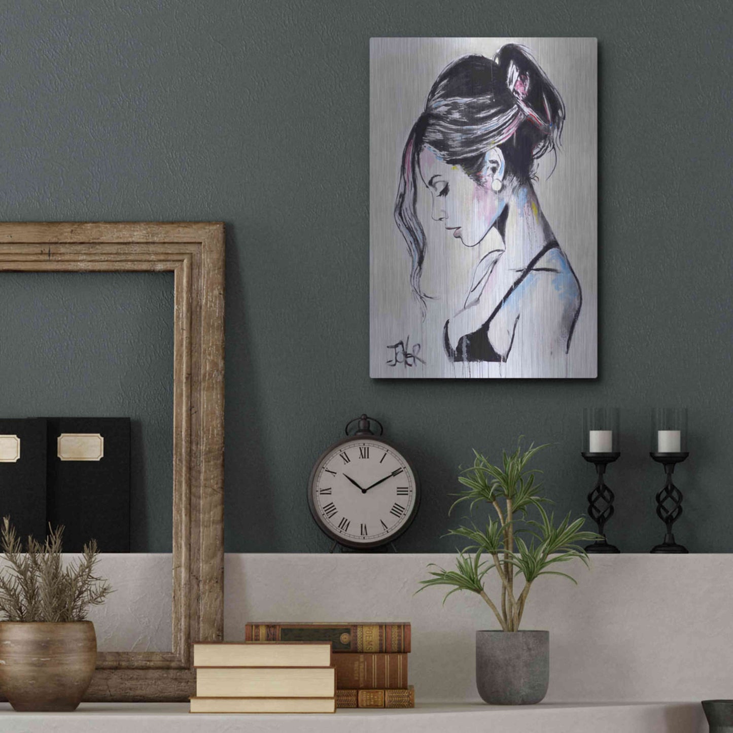 Luxe Metal Art 'Time Being' by Loui Jover, Metal Wall Art,12x16