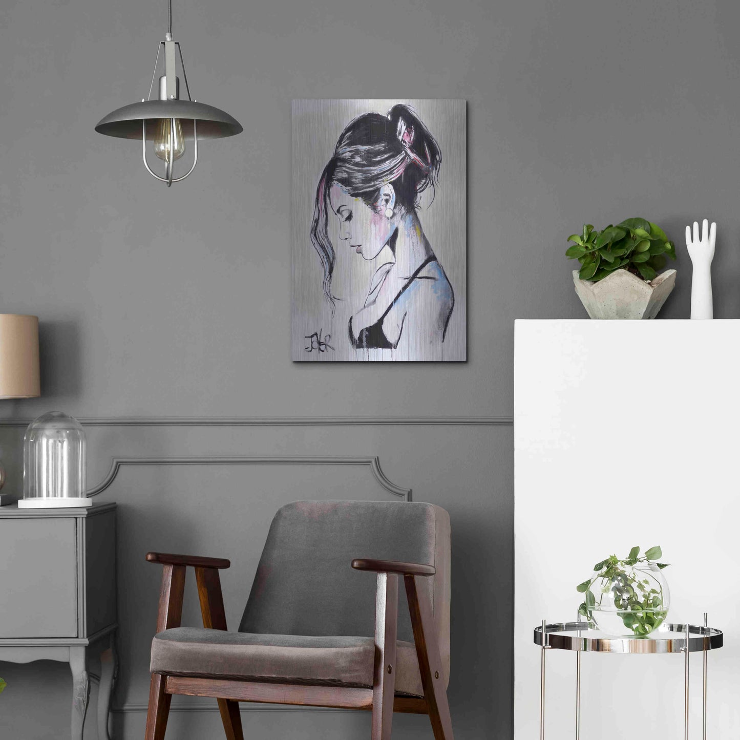 Luxe Metal Art 'Time Being' by Loui Jover, Metal Wall Art,16x24