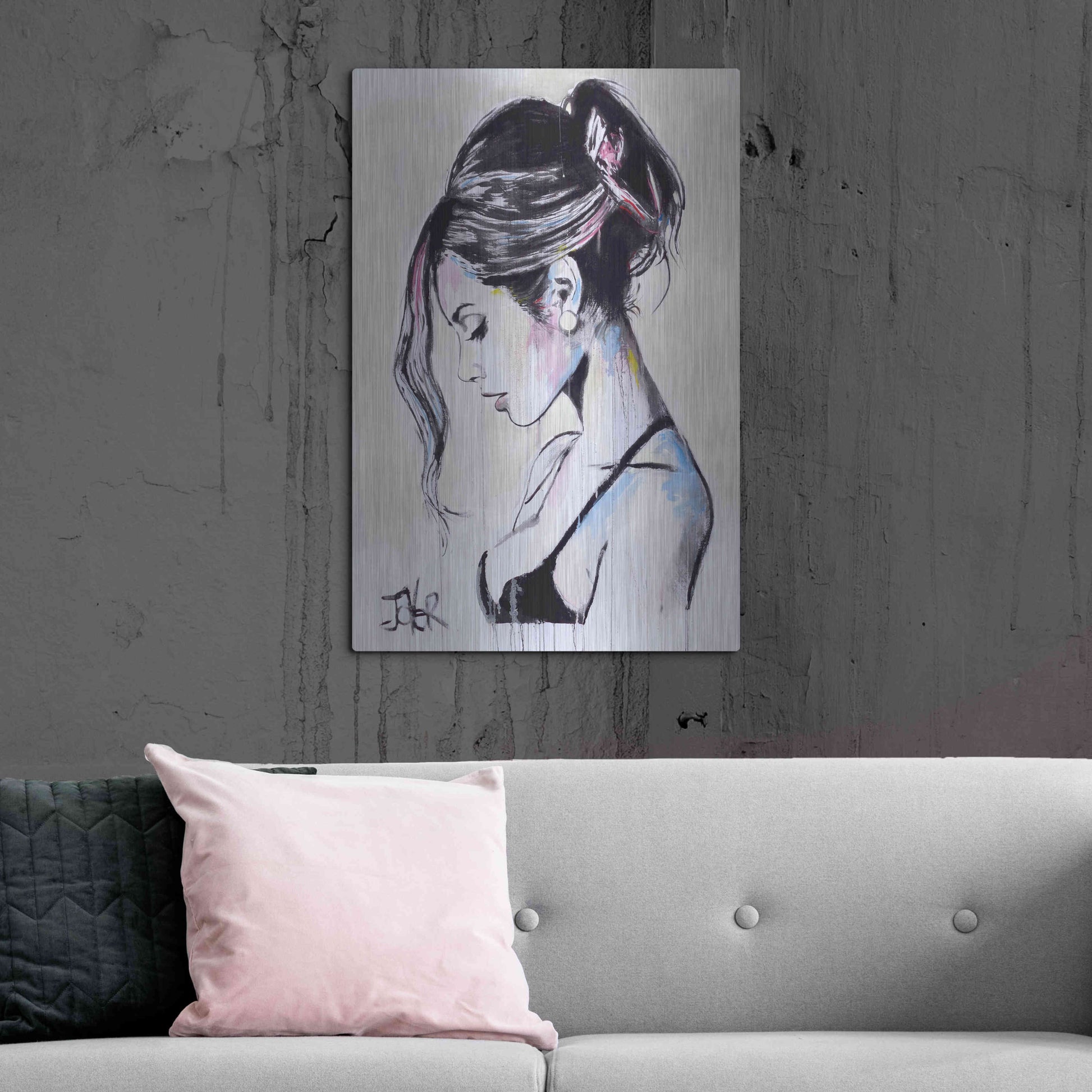 Luxe Metal Art 'Time Being' by Loui Jover, Metal Wall Art,24x36