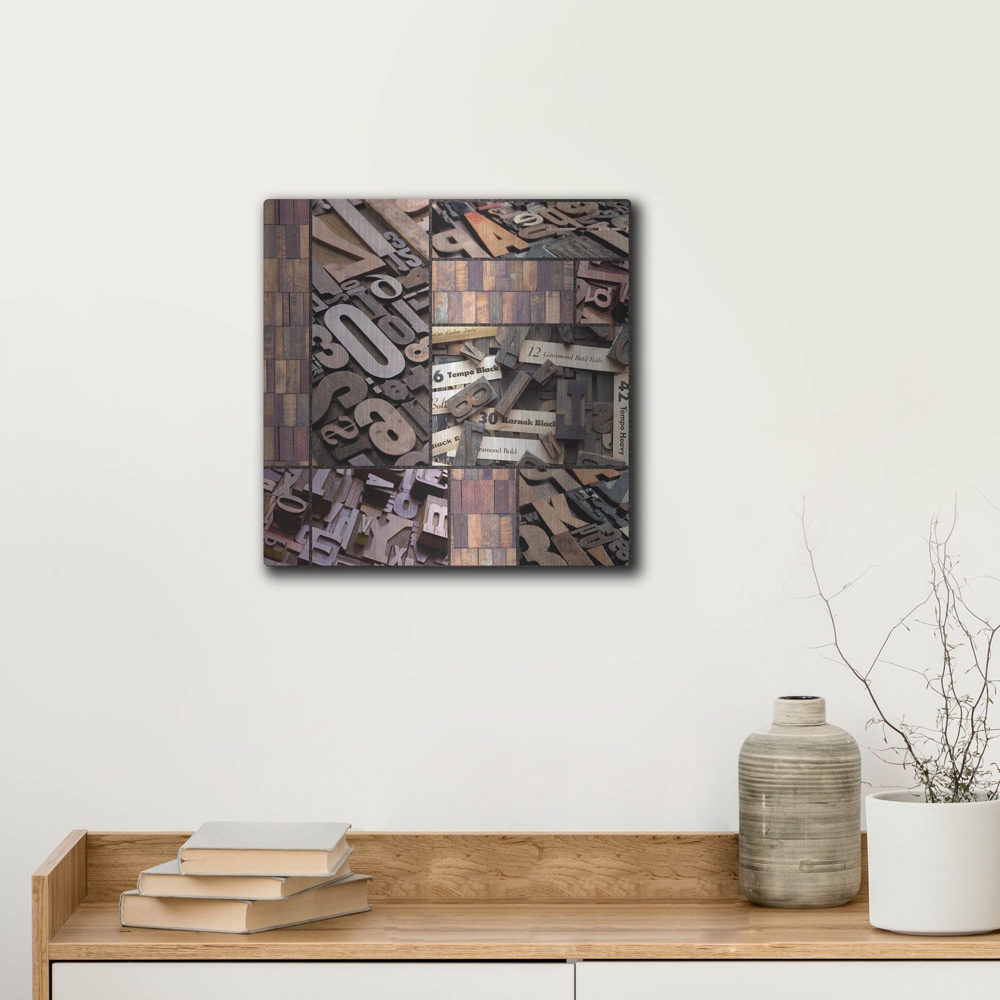 Luxe Metal Art 'Typography Photography repeat 7' by Holli Conger, Metal Wall Art,12x12