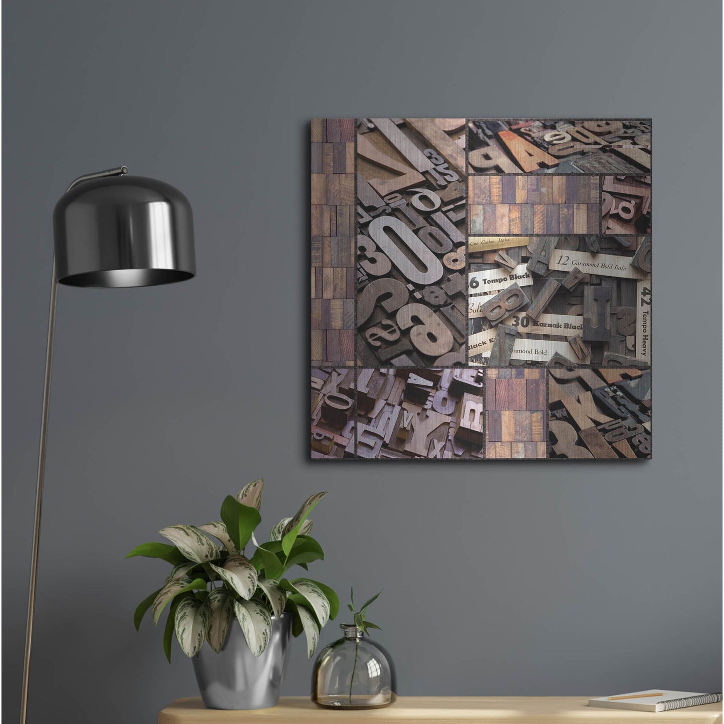 Luxe Metal Art 'Typography Photography repeat 7' by Holli Conger, Metal Wall Art,24x24