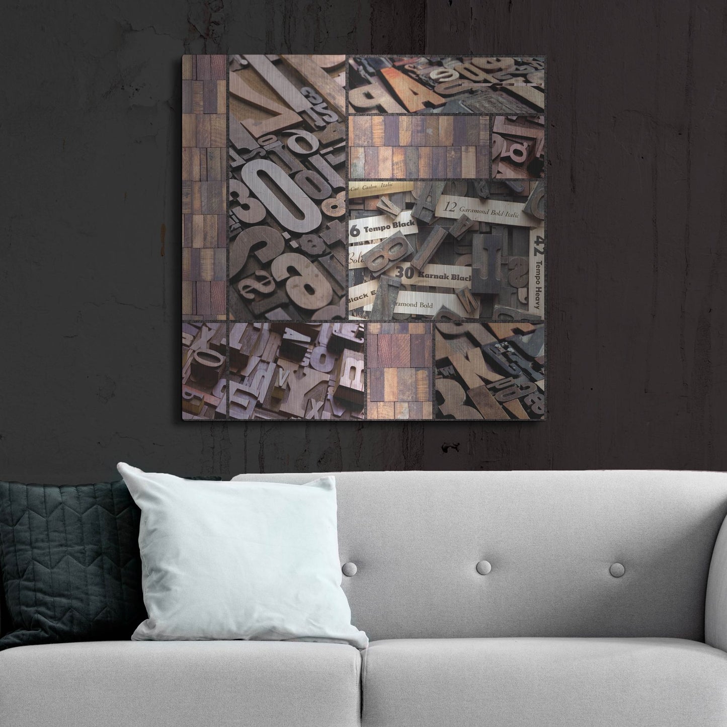 Luxe Metal Art 'Typography Photography repeat 7' by Holli Conger, Metal Wall Art,36x36