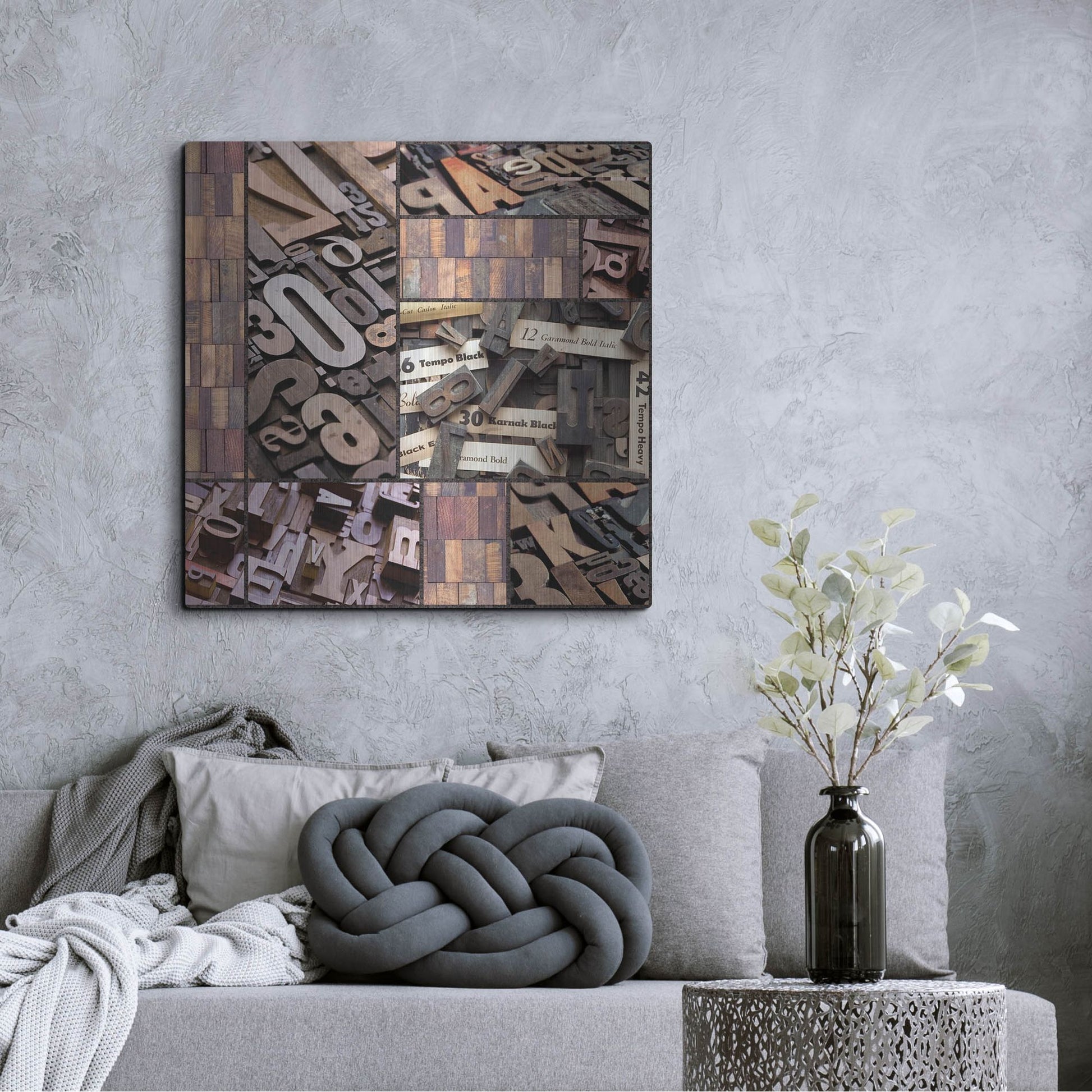 Luxe Metal Art 'Typography Photography repeat 7' by Holli Conger, Metal Wall Art,36x36
