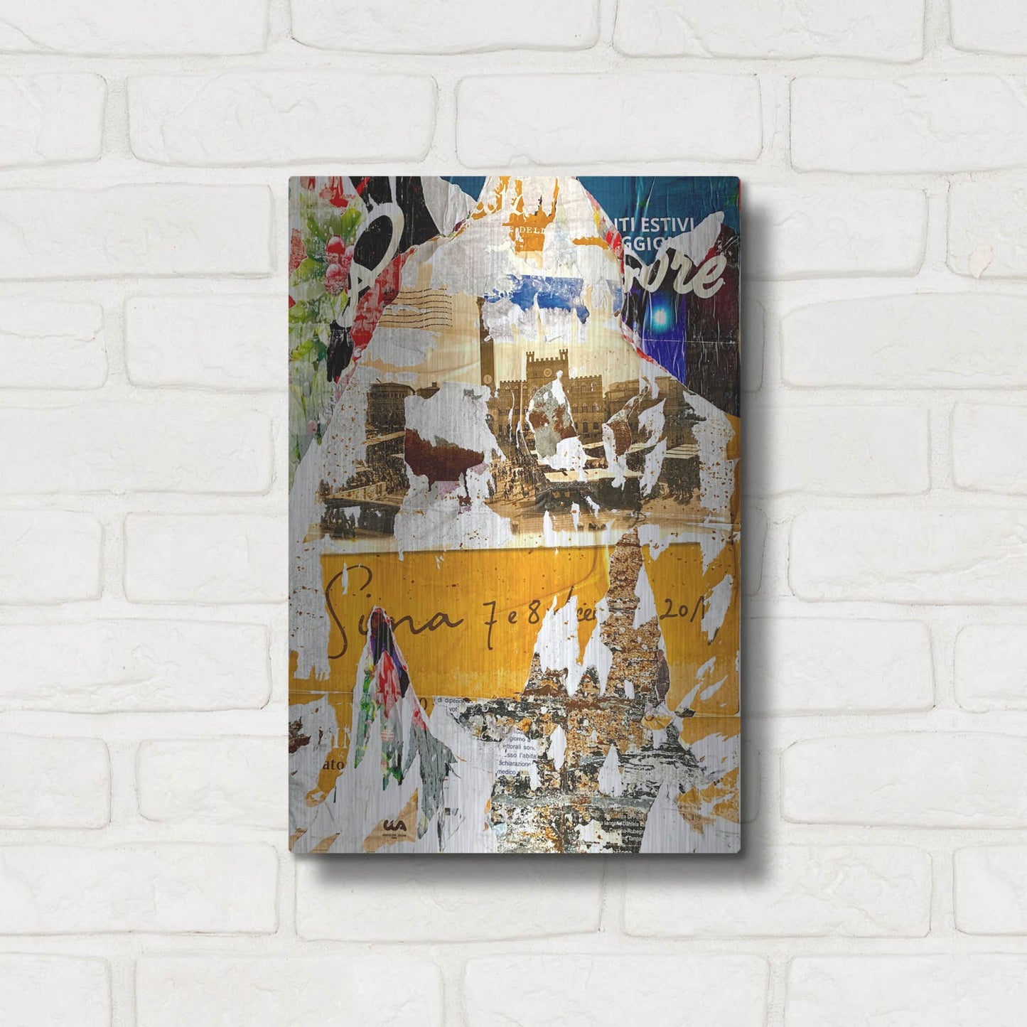Luxe Metal Art 'Bus Poster Remnant Siena 1' by IMB, Metal Wall Art,12x16