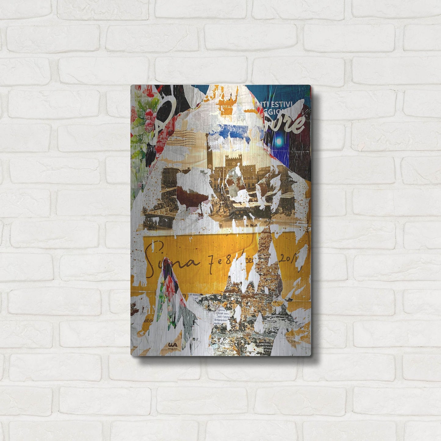 Luxe Metal Art 'Bus Poster Remnant Siena 1' by IMB, Metal Wall Art,16x24