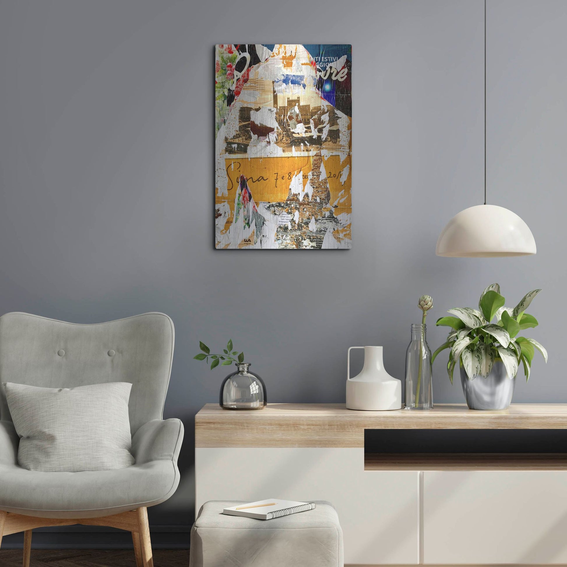 Luxe Metal Art 'Bus Poster Remnant Siena 1' by IMB, Metal Wall Art,16x24
