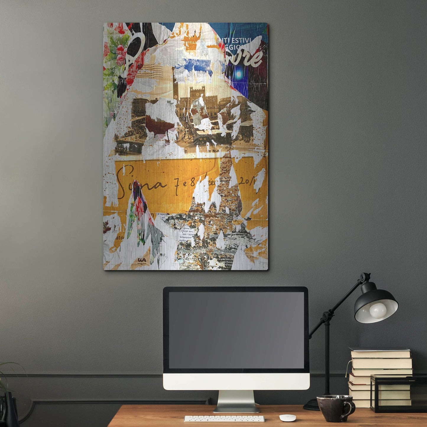 Luxe Metal Art 'Bus Poster Remnant Siena 1' by IMB, Metal Wall Art,24x36