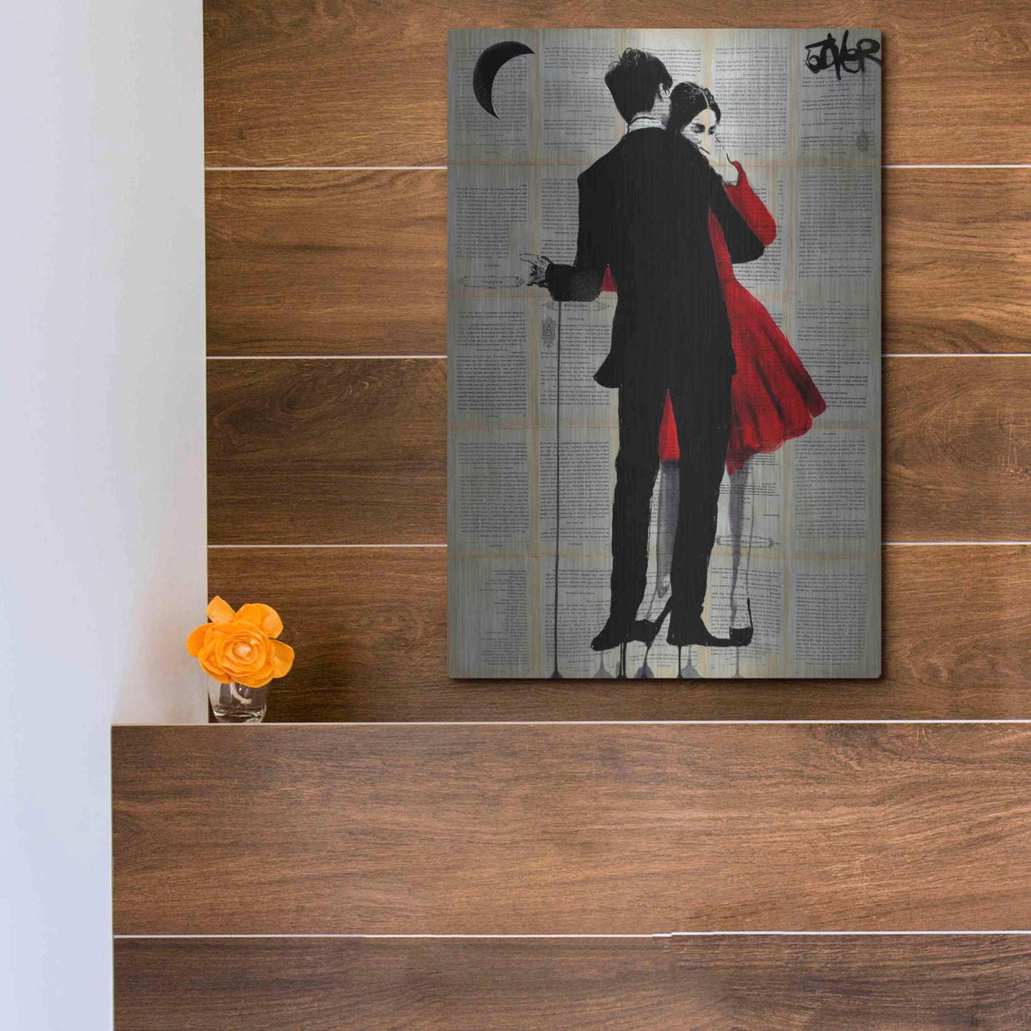 Luxe Metal Art 'True Romance' by Loui Jover, Metal Wall Art,12x16