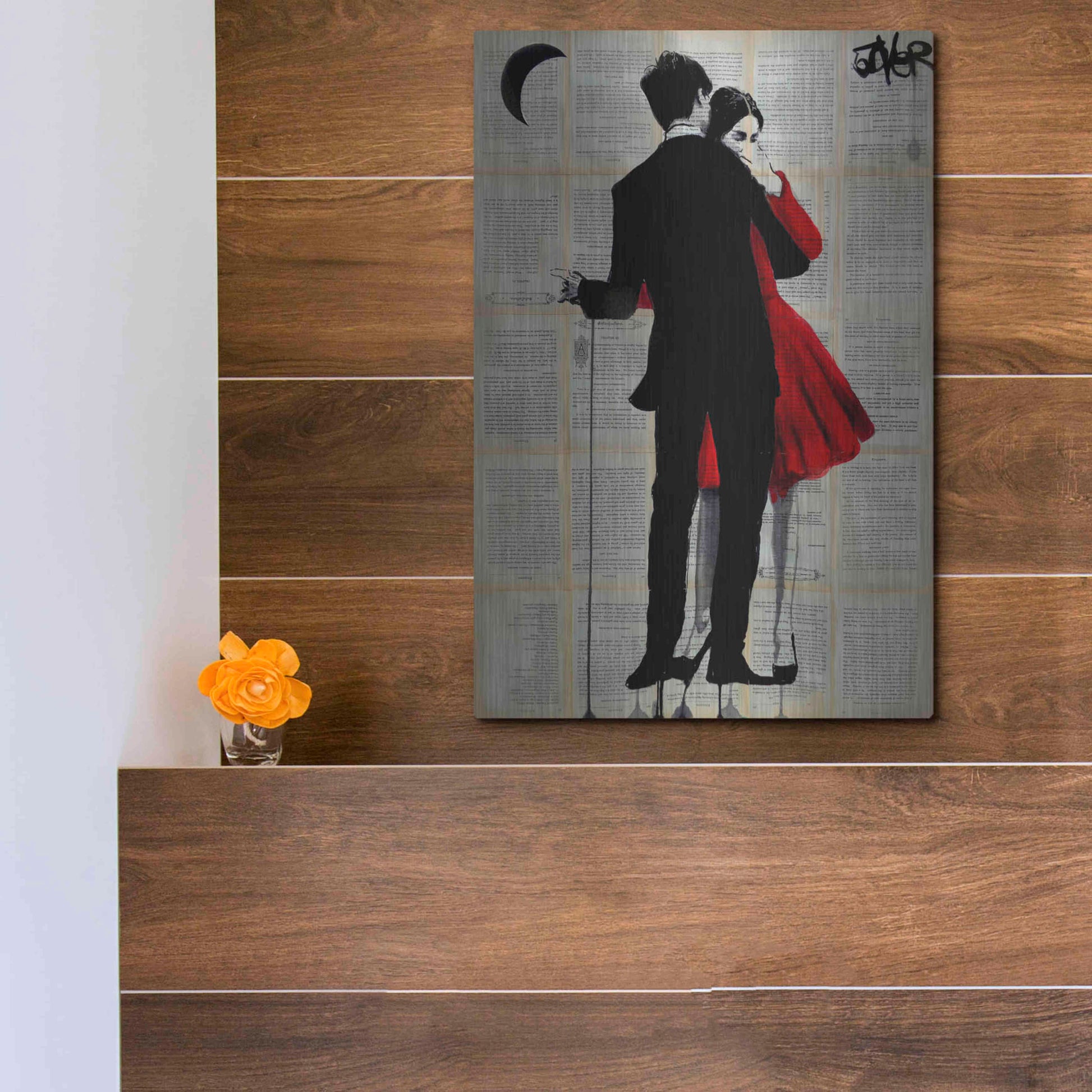Luxe Metal Art 'True Romance' by Loui Jover, Metal Wall Art,12x16
