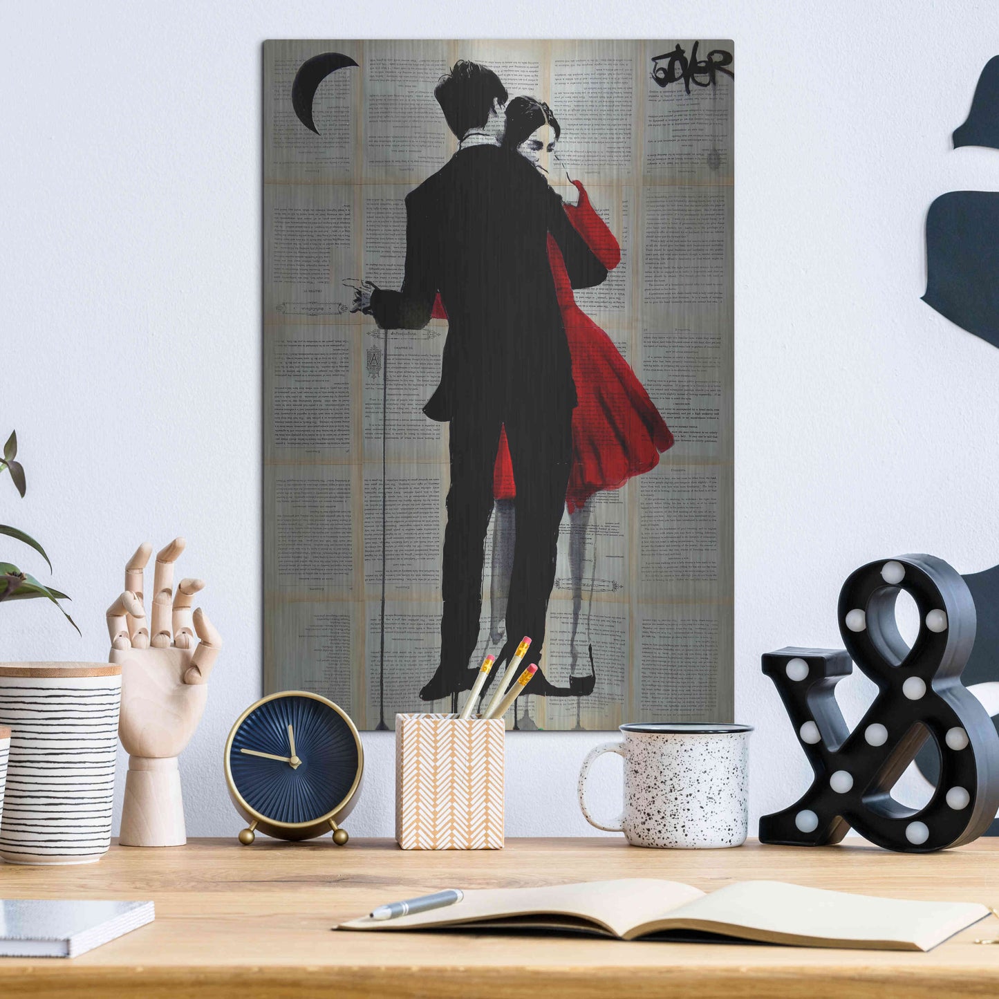 Luxe Metal Art 'True Romance' by Loui Jover, Metal Wall Art,12x16