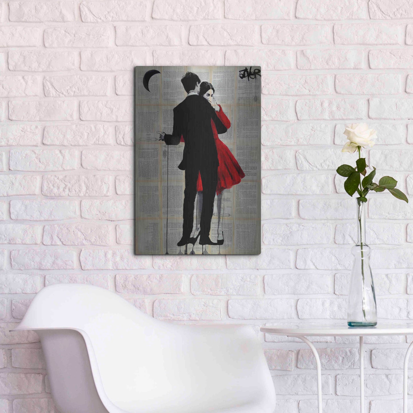 Luxe Metal Art 'True Romance' by Loui Jover, Metal Wall Art,16x24