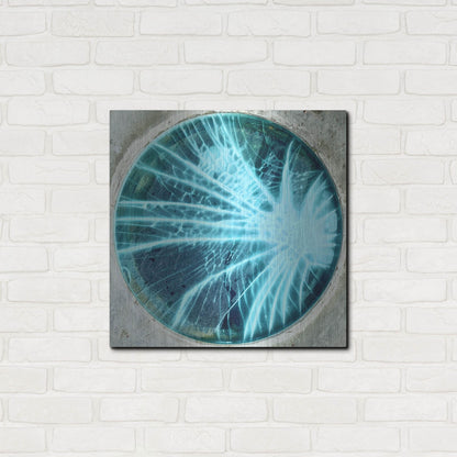 Luxe Metal Art 'Cracked Glass Blue' by IMB, Metal Wall Art,24x24