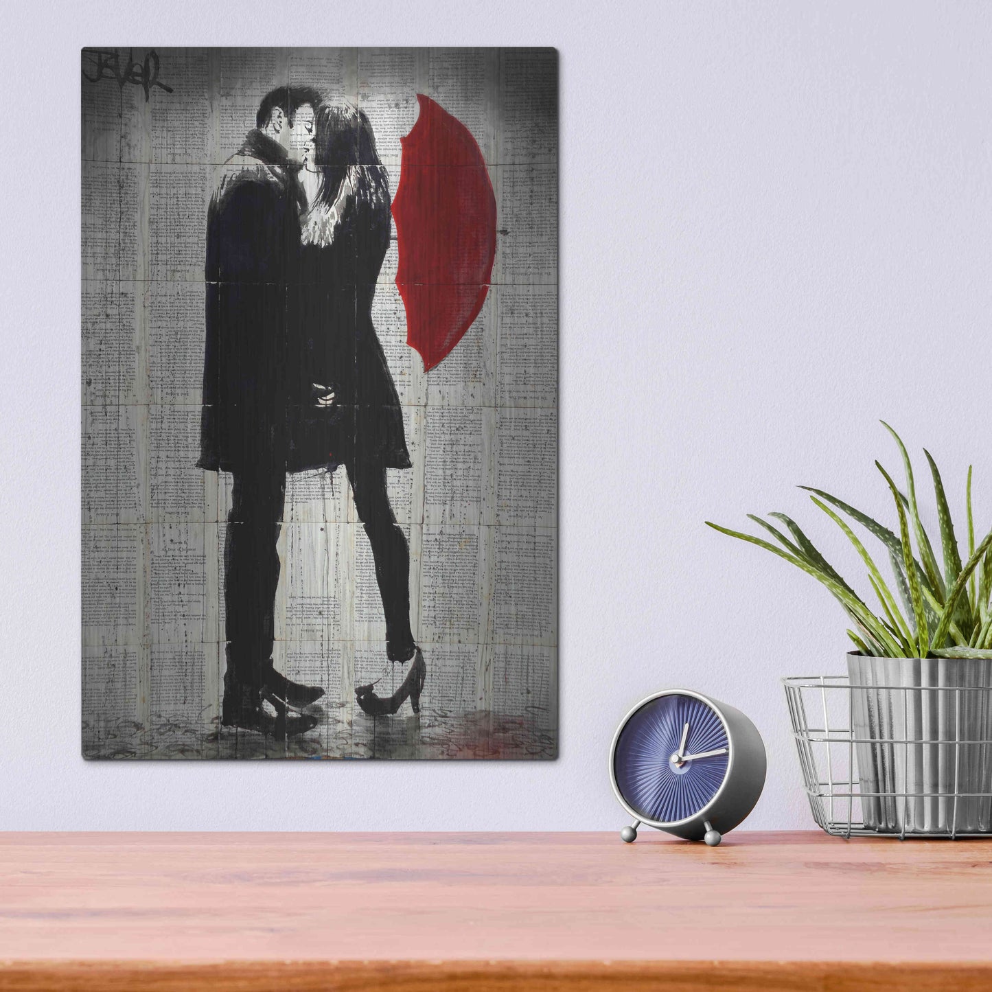 Luxe Metal Art 'Winters Kiss' by Loui Jover, Metal Wall Art,12x16