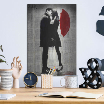 Luxe Metal Art 'Winters Kiss' by Loui Jover, Metal Wall Art,12x16