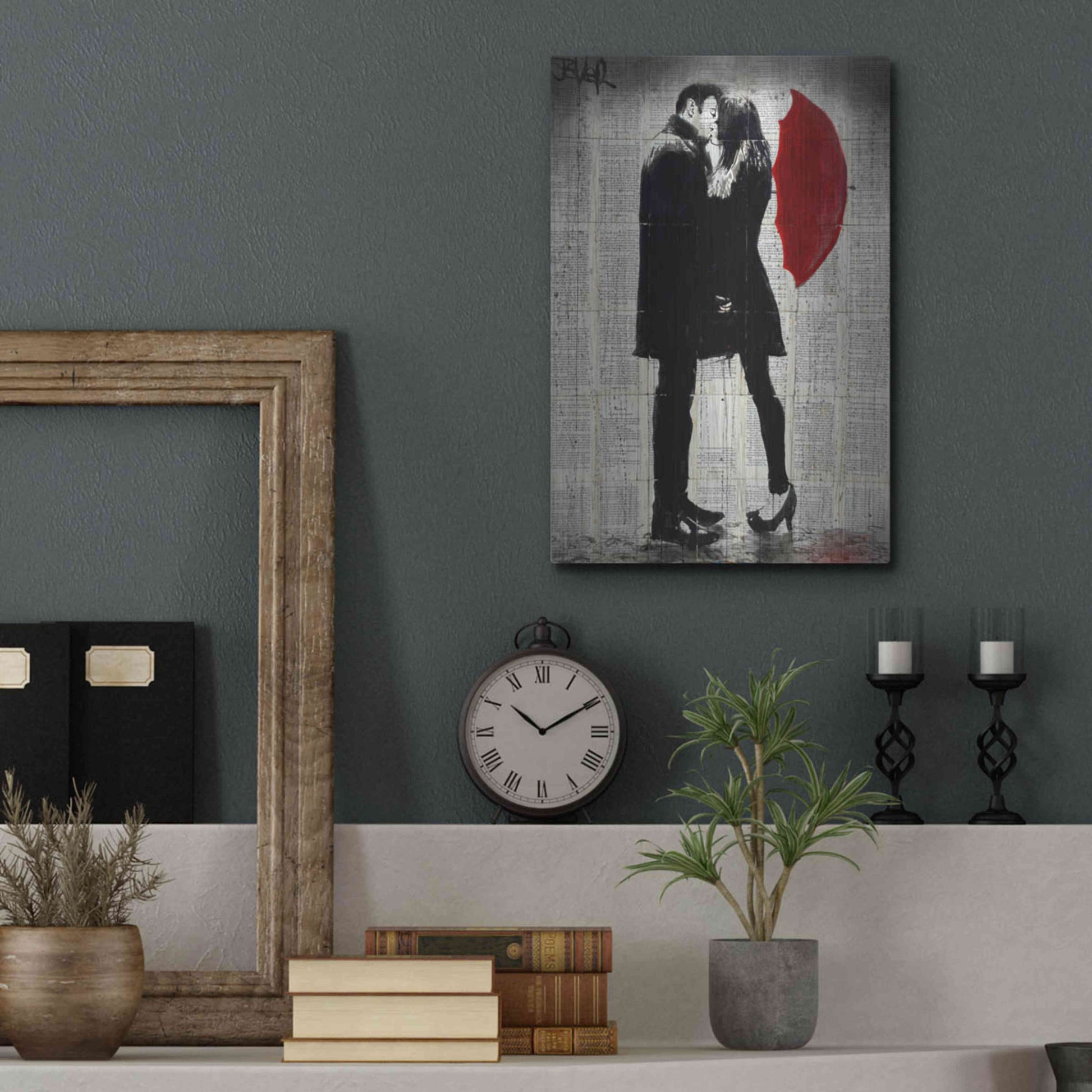 Luxe Metal Art 'Winters Kiss' by Loui Jover, Metal Wall Art,12x16