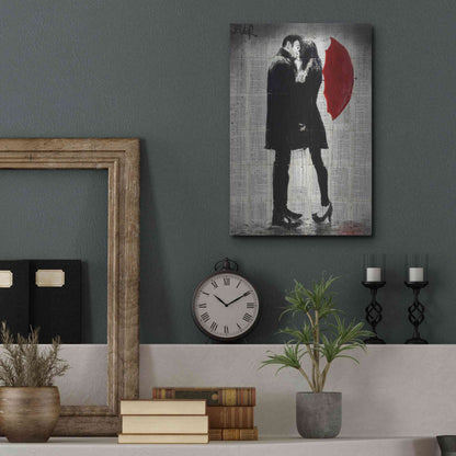 Luxe Metal Art 'Winters Kiss' by Loui Jover, Metal Wall Art,12x16