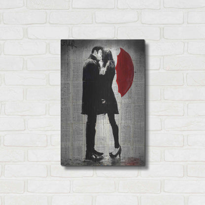 Luxe Metal Art 'Winters Kiss' by Loui Jover, Metal Wall Art,16x24
