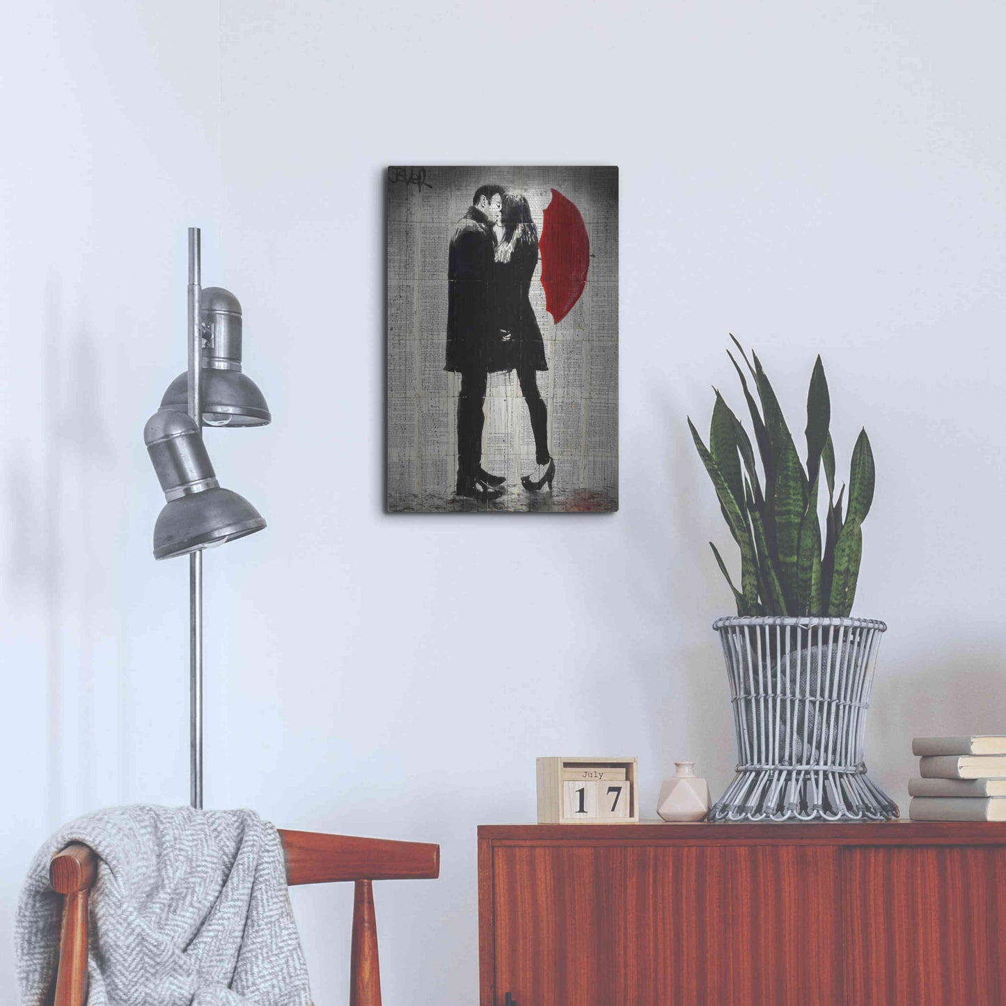 Luxe Metal Art 'Winters Kiss' by Loui Jover, Metal Wall Art,16x24