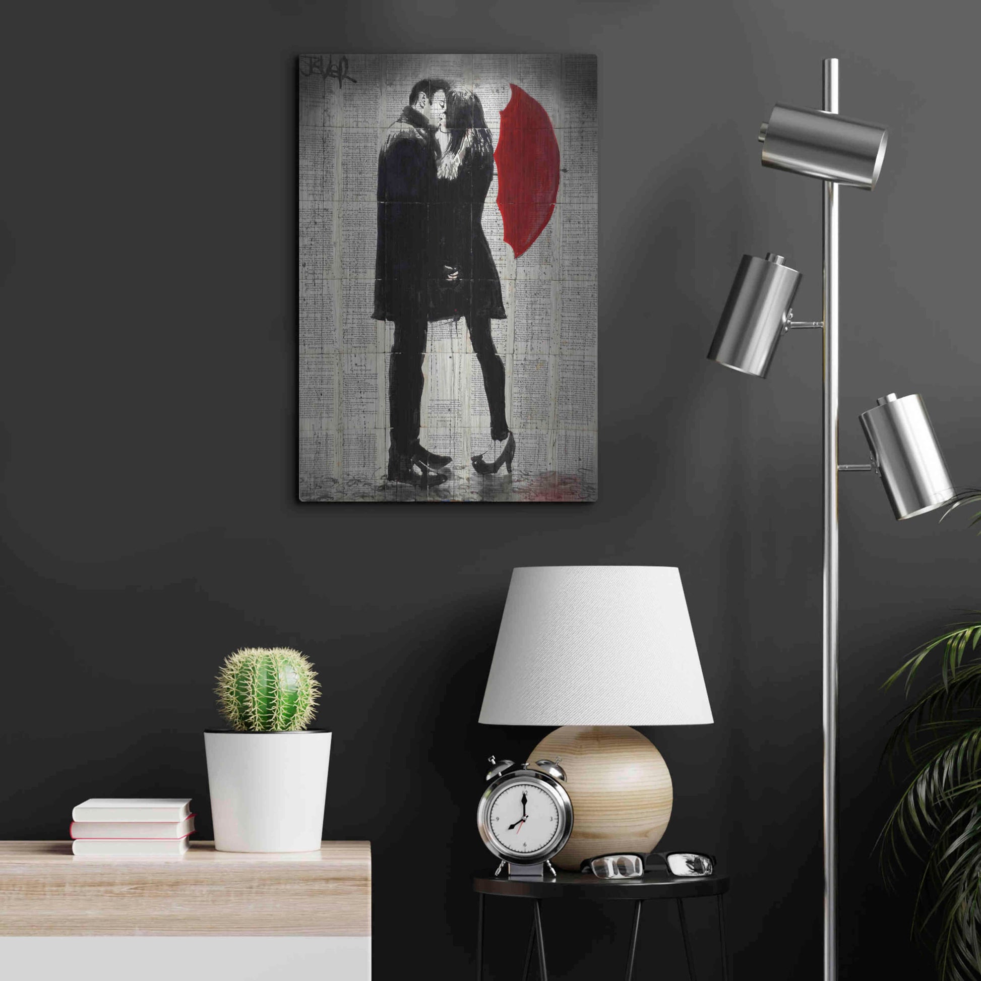 Luxe Metal Art 'Winters Kiss' by Loui Jover, Metal Wall Art,16x24