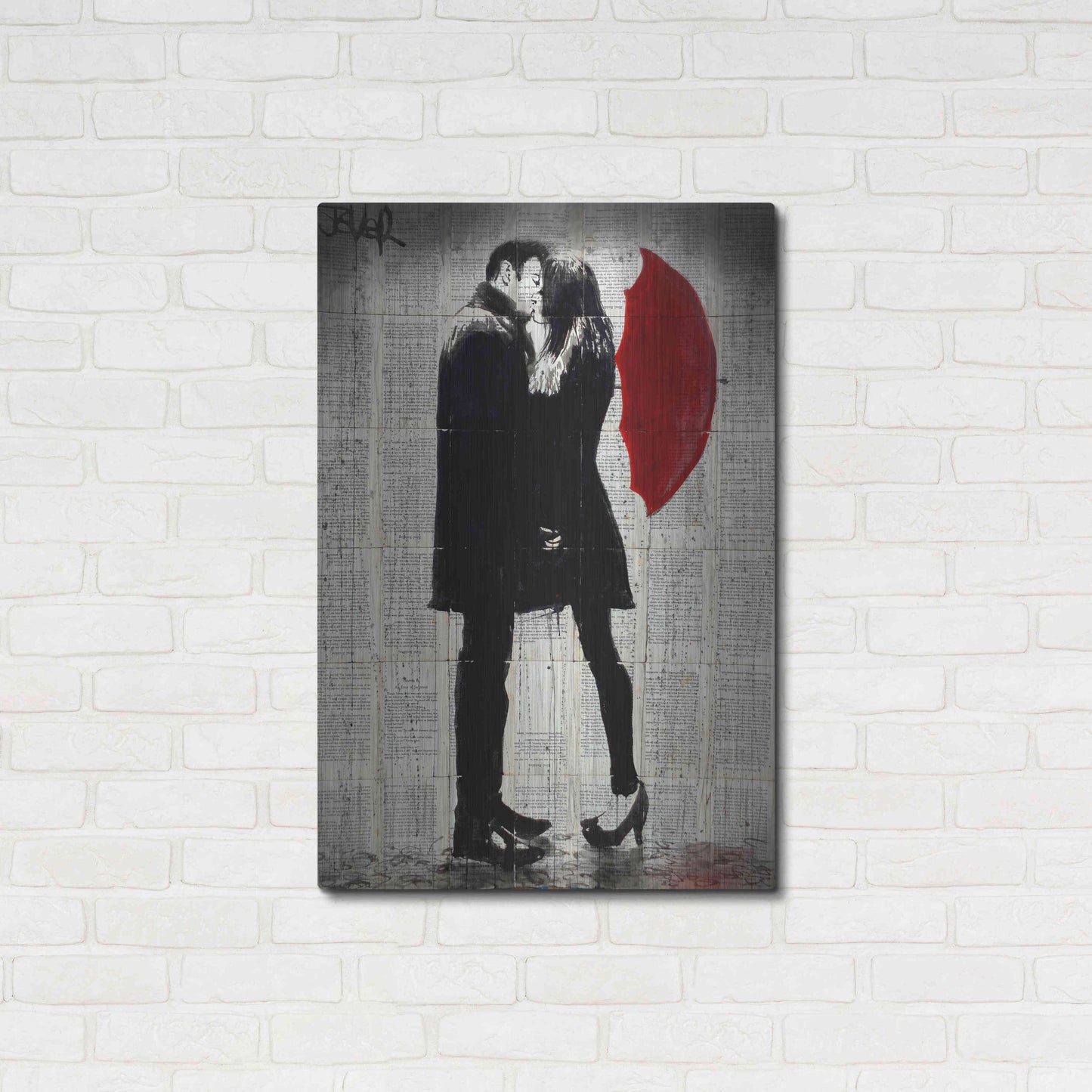 Luxe Metal Art 'Winters Kiss' by Loui Jover, Metal Wall Art,24x36