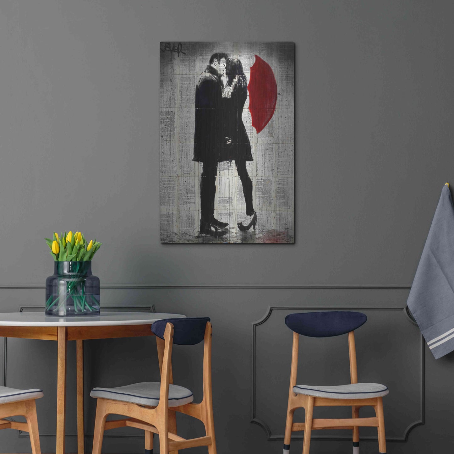 Luxe Metal Art 'Winters Kiss' by Loui Jover, Metal Wall Art,24x36