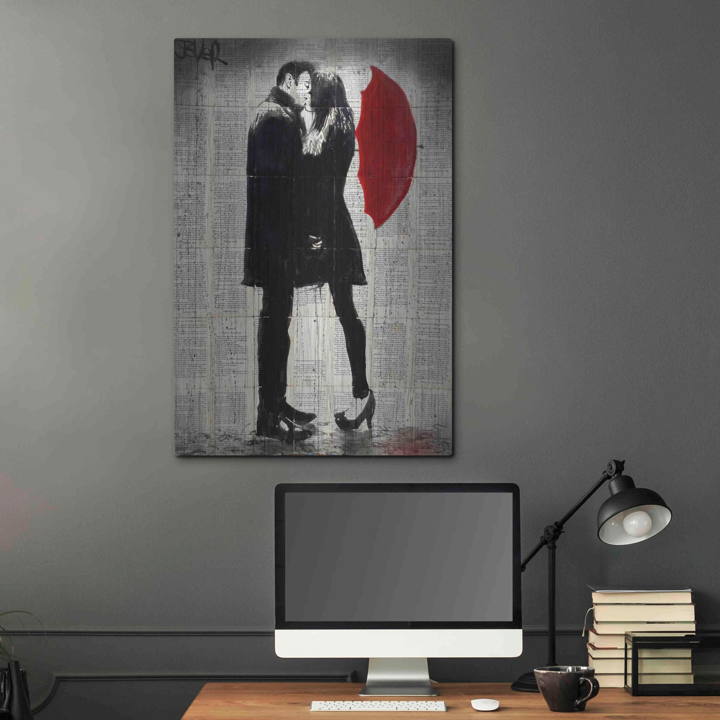 Luxe Metal Art 'Winters Kiss' by Loui Jover, Metal Wall Art,24x36