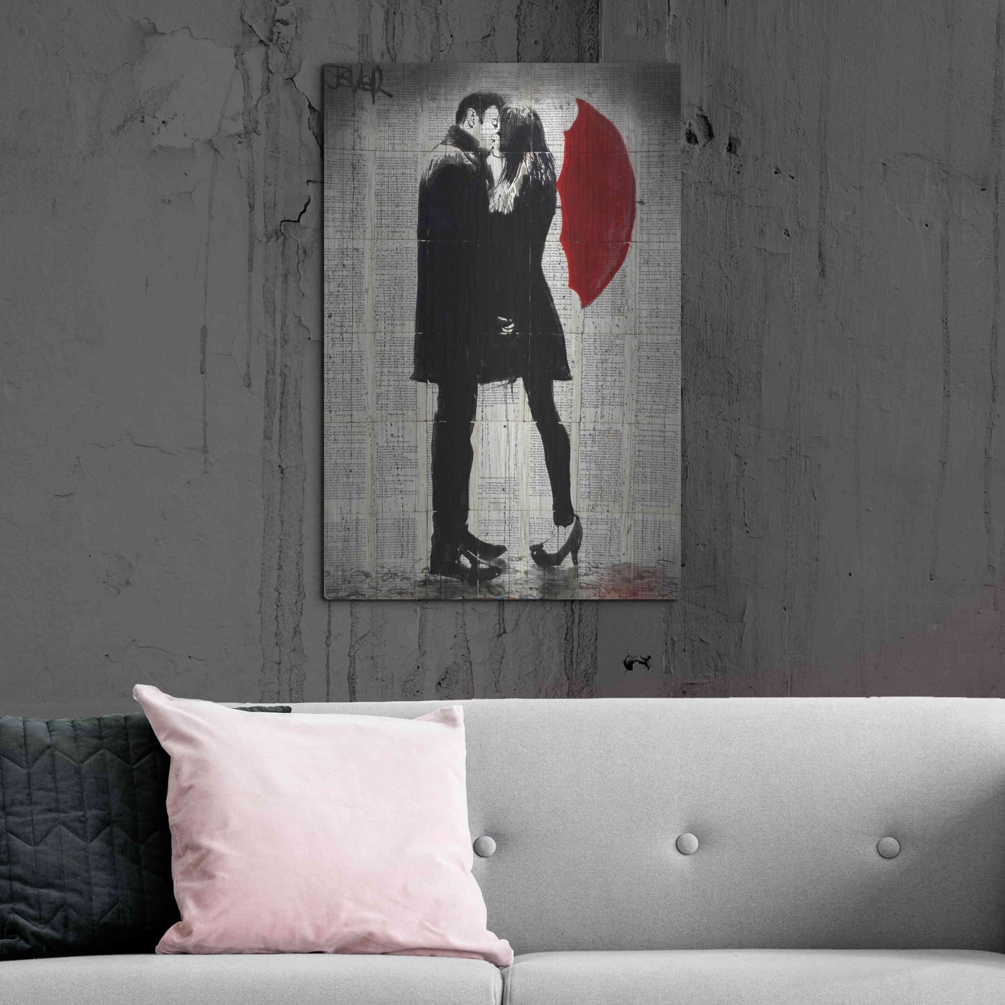 Luxe Metal Art 'Winters Kiss' by Loui Jover, Metal Wall Art,24x36