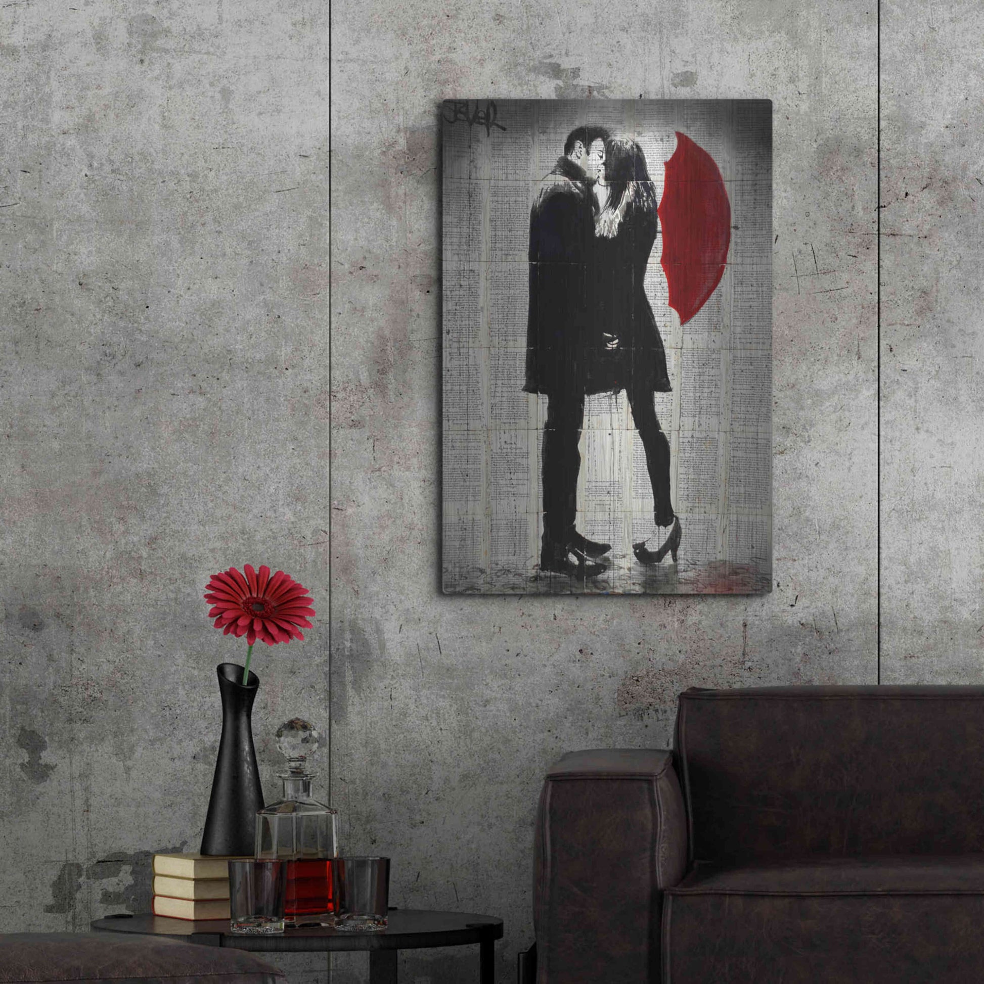 Luxe Metal Art 'Winters Kiss' by Loui Jover, Metal Wall Art,24x36