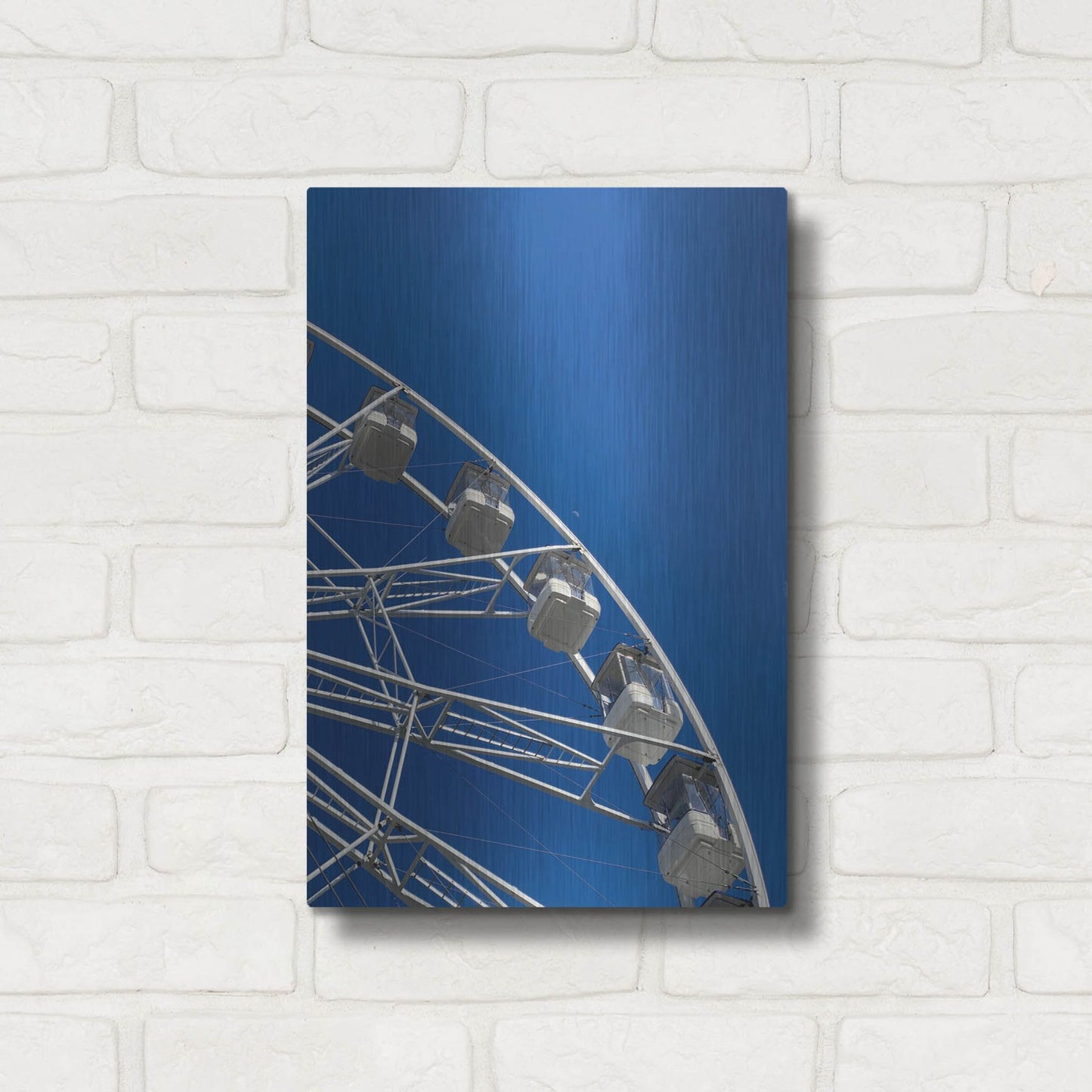 Luxe Metal Art 'Moon Shot Ferris Blue' by IMB, Metal Wall Art,12x16