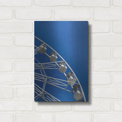 Luxe Metal Art 'Moon Shot Ferris Blue' by IMB, Metal Wall Art,12x16